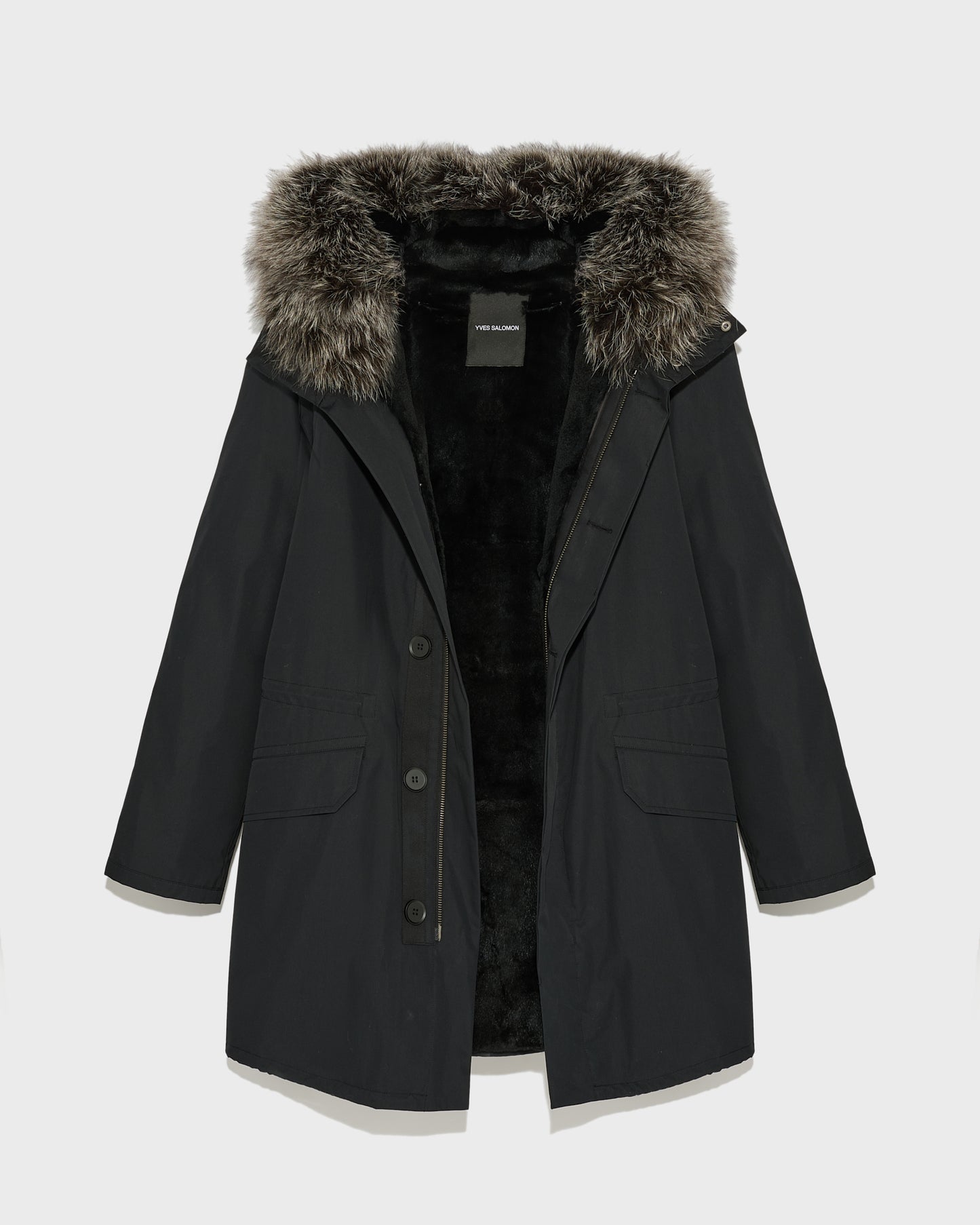 Iconic parka in technical cotton with fox and rabbit fur -Yves Salomon