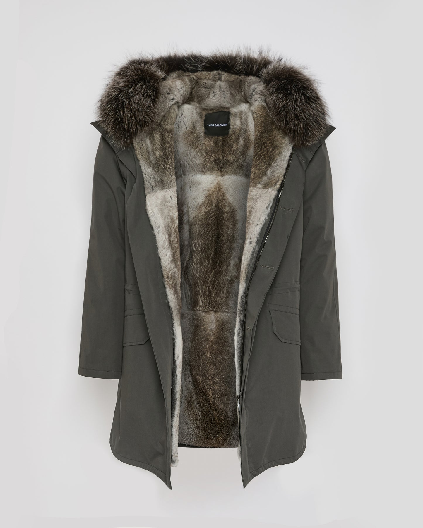 Iconic parka in technical cotton with fox and rabbit fur - Yves Salomon