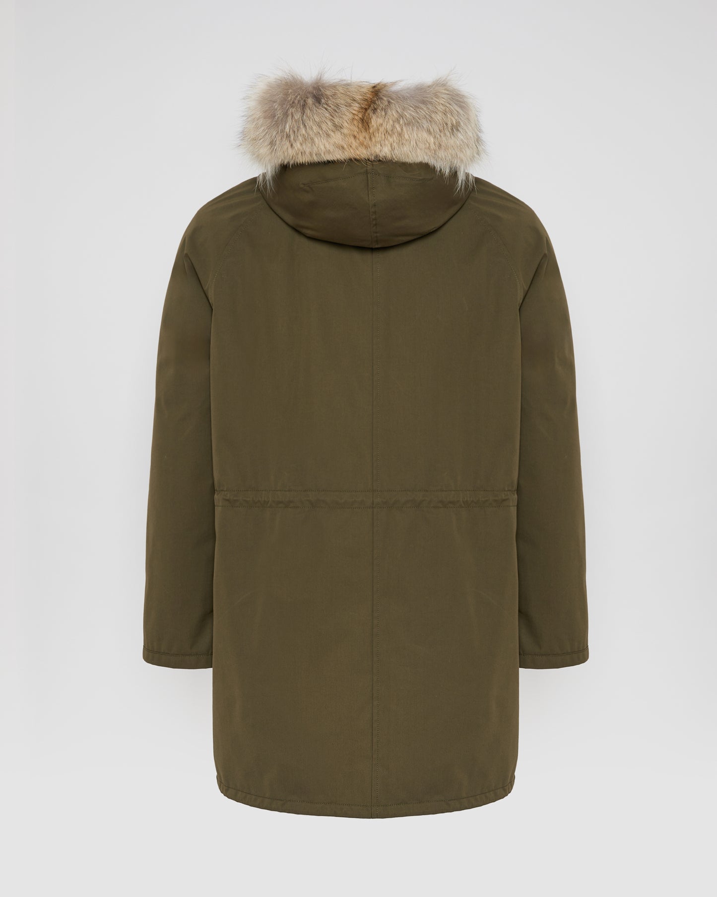 Long Iconic parka in technical cotton with coyote and rabbit fur - Yves Salomon