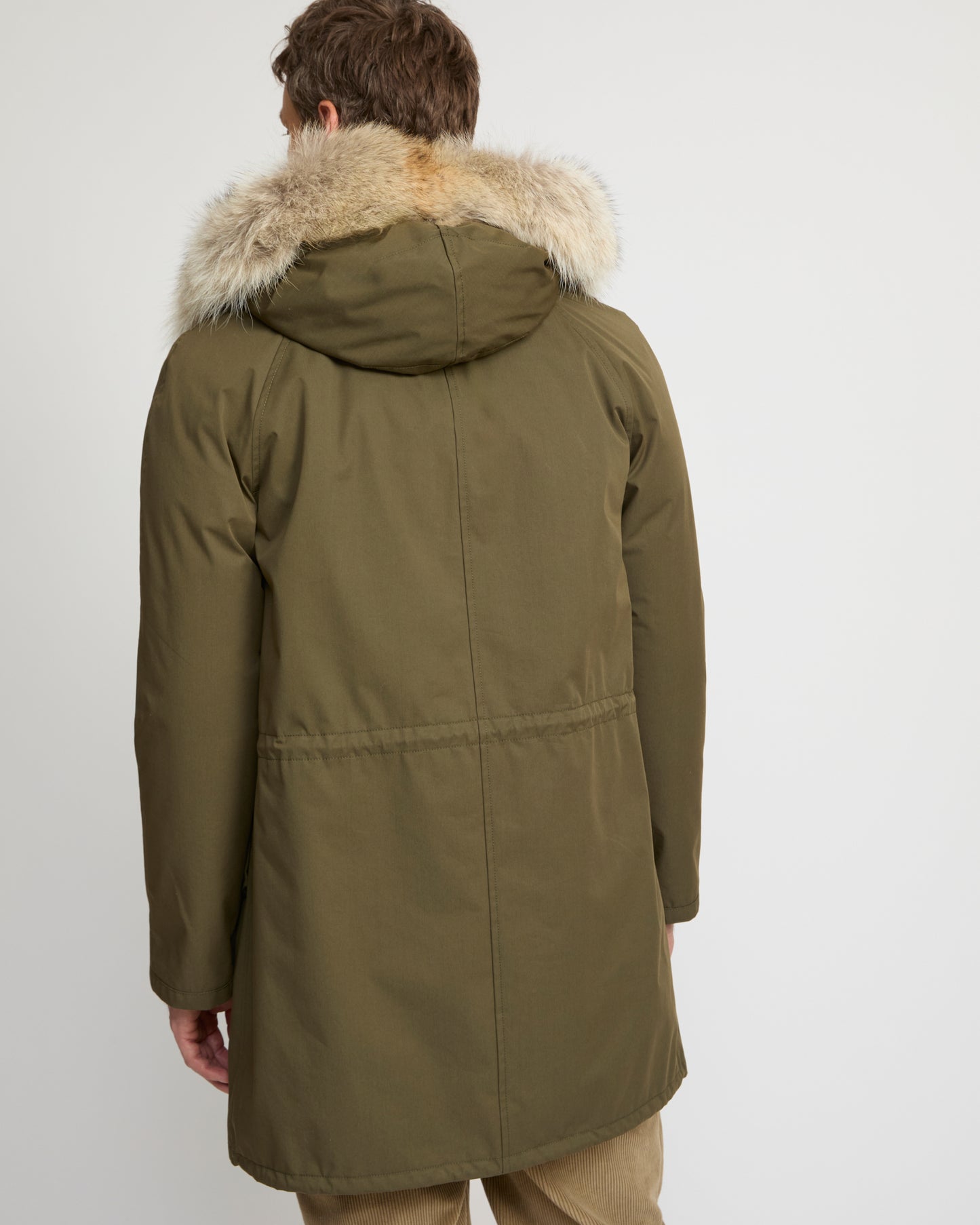 Long Iconic parka in technical cotton with coyote and rabbit fur - Yves Salomon