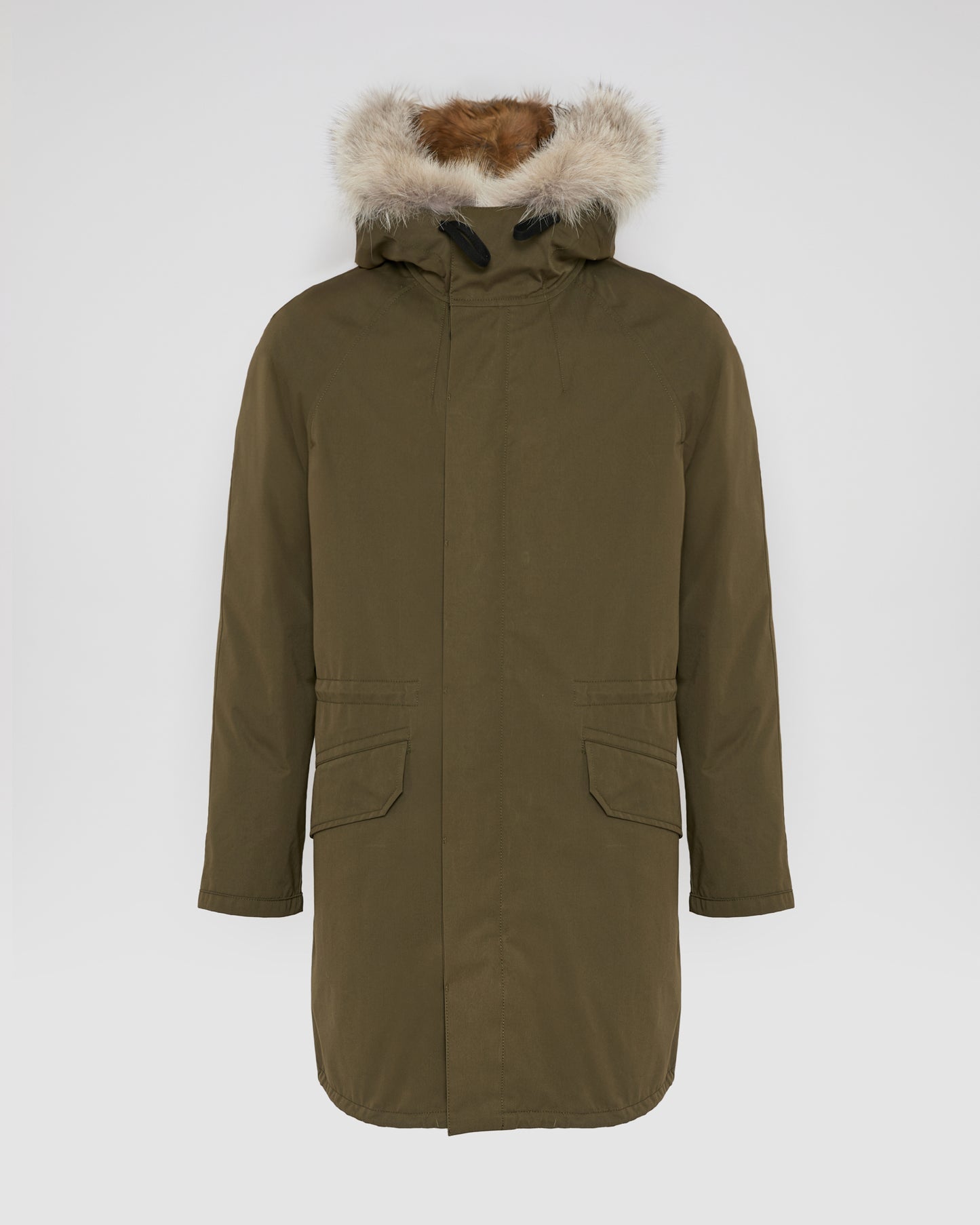 Long Iconic parka in technical cotton with coyote and rabbit fur - Yves Salomon