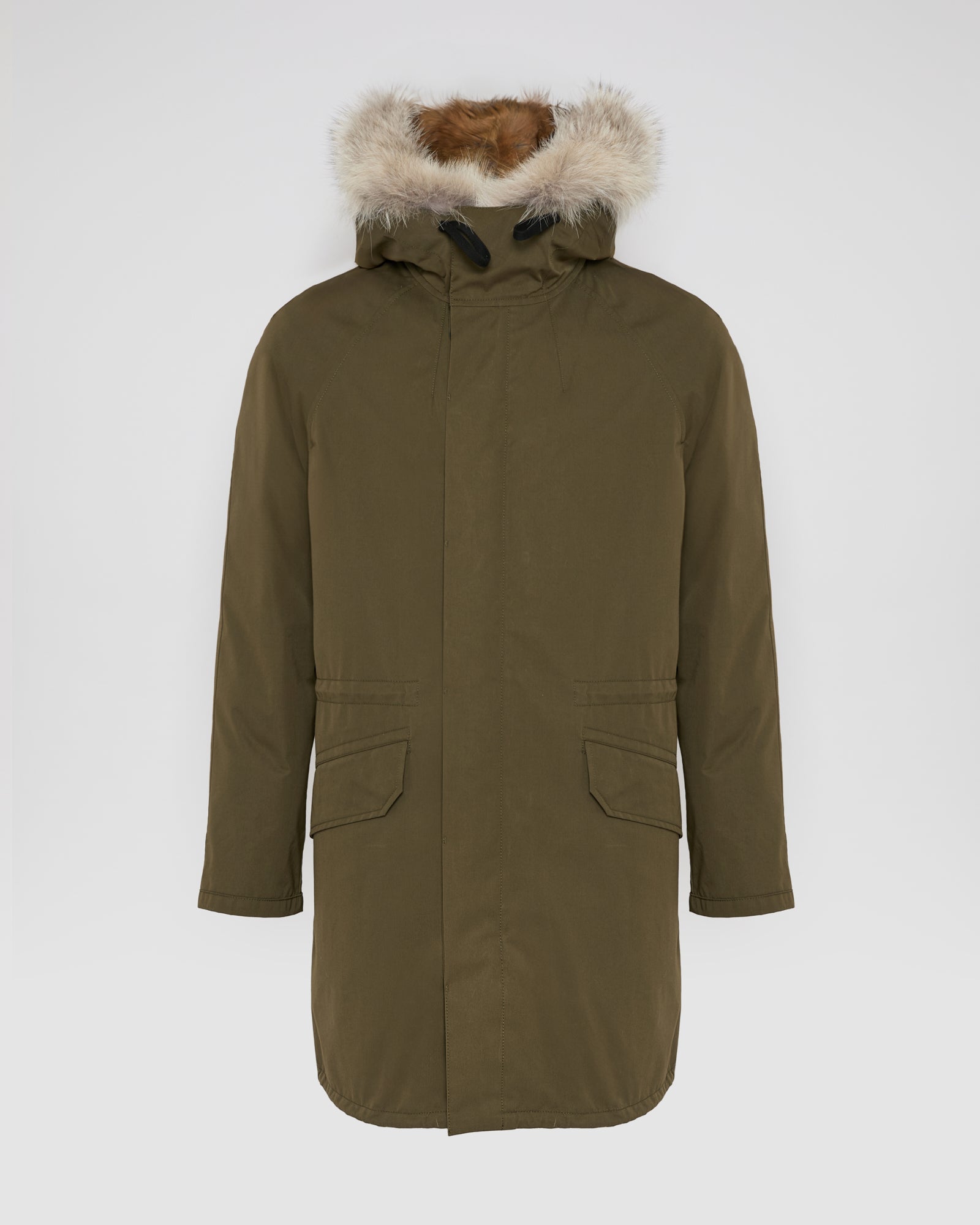 Long Iconic parka in technical cotton with coyote and rabbit fur - Yves Salomon