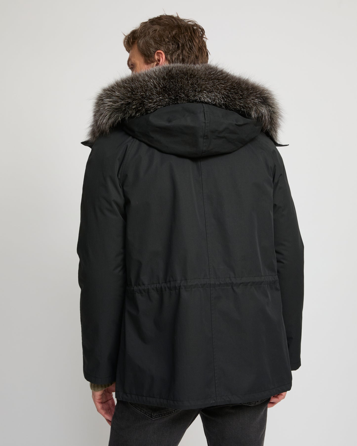 Short Iconic Parka In waterproof Cotton Blend with Fox Fur and Rabbit Fur - Yves Salomon