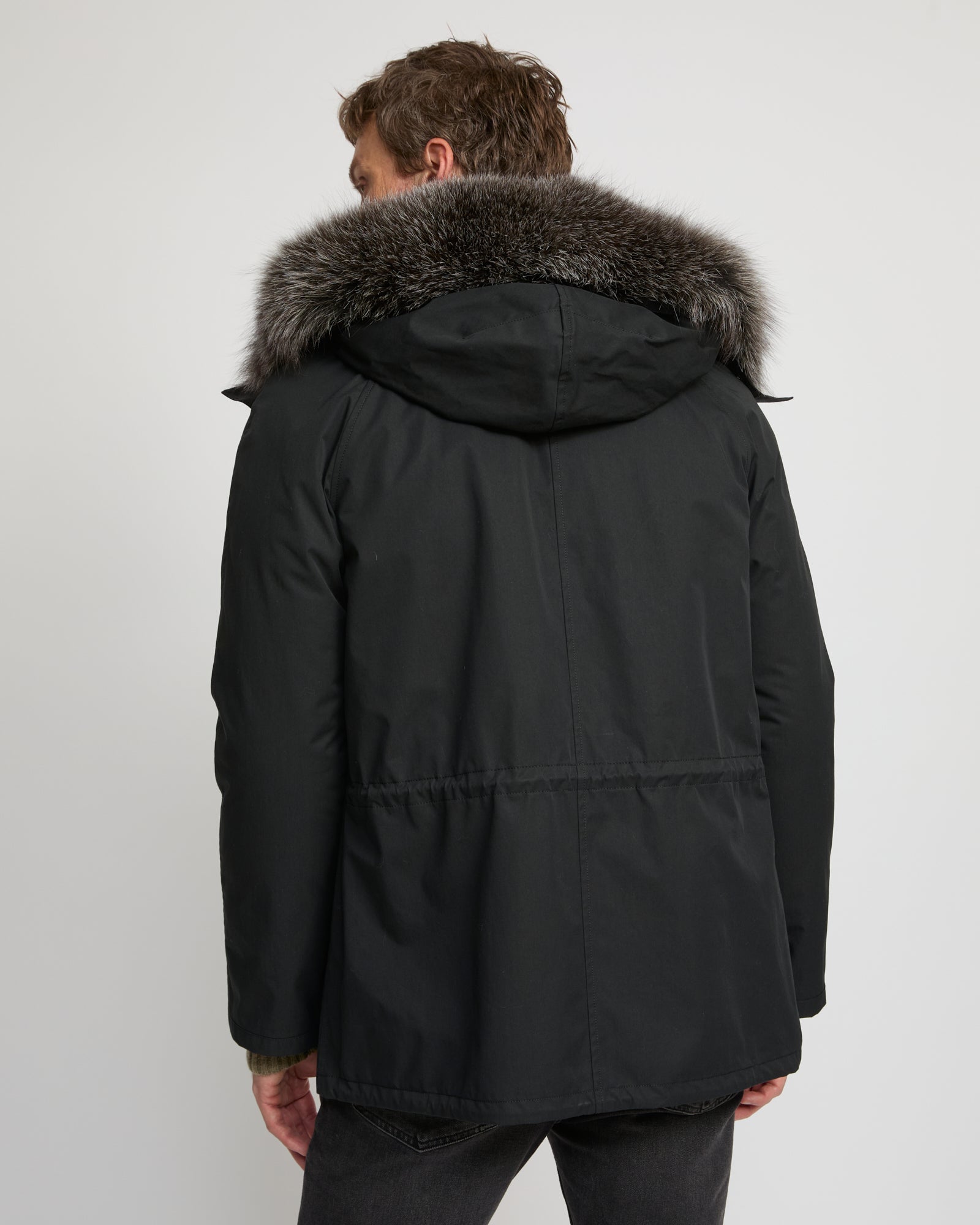 Short Iconic Parka In waterproof Cotton Blend with Fox Fur and Rabbit Fur - Yves Salomon