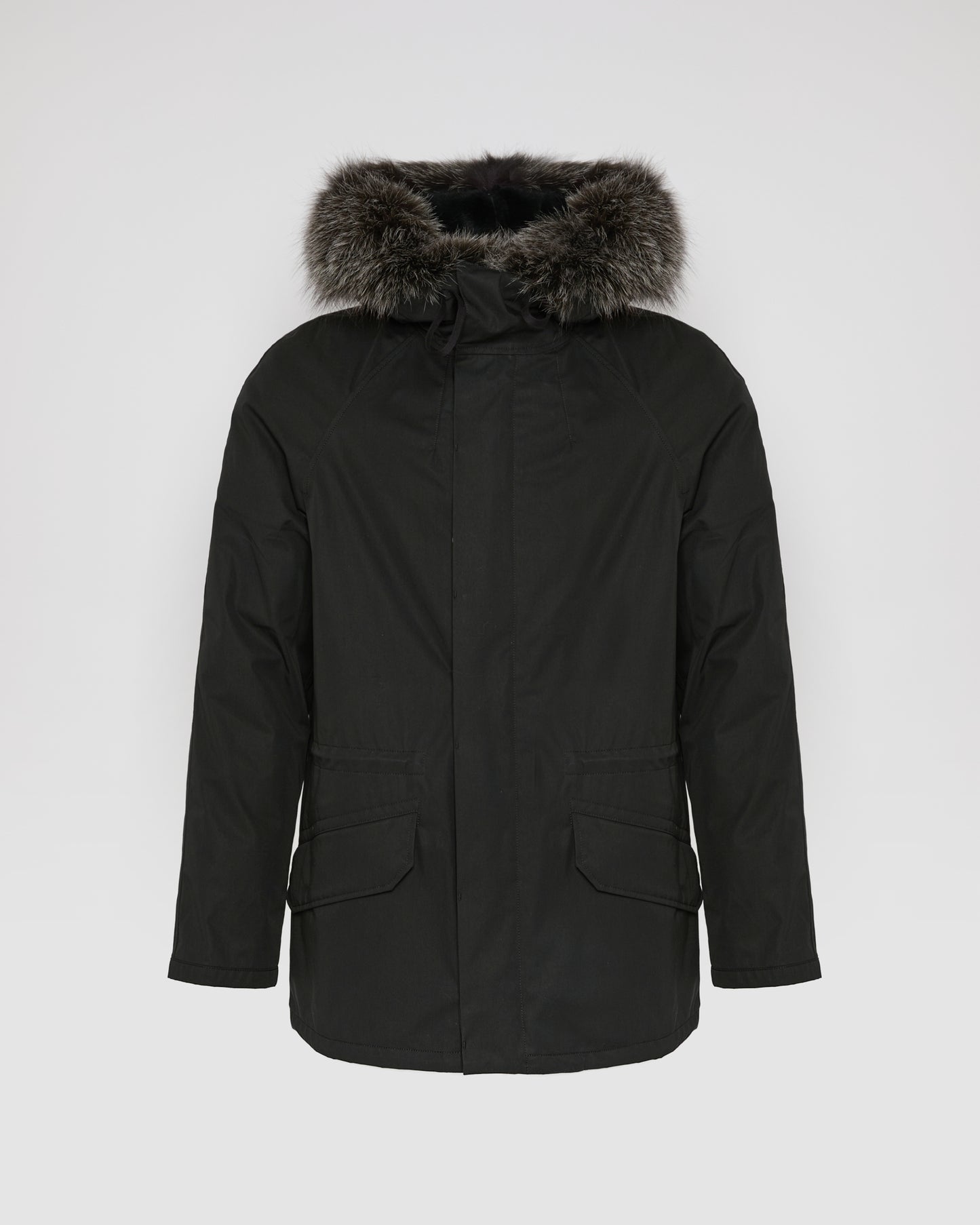Short Iconic Parka In waterproof Cotton Blend with Fox Fur and Rabbit Fur - Yves Salomon