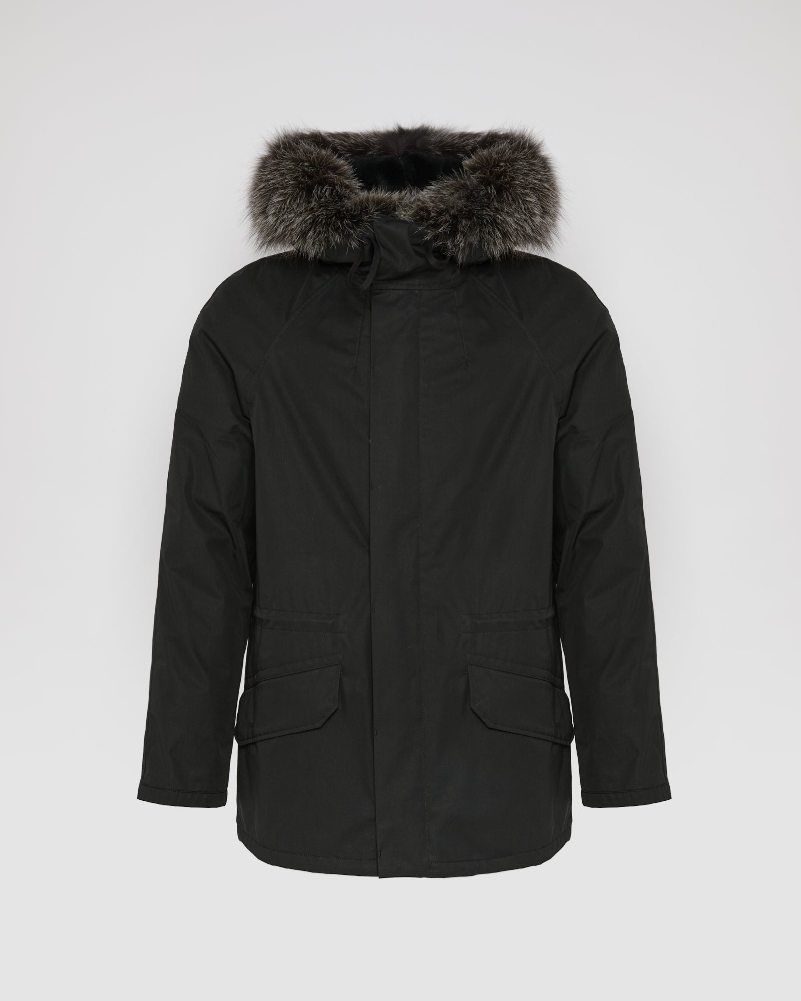 Short Iconic Parka In waterproof Cotton Blend with Fox Fur and Rabbit Fur - Yves Salomon