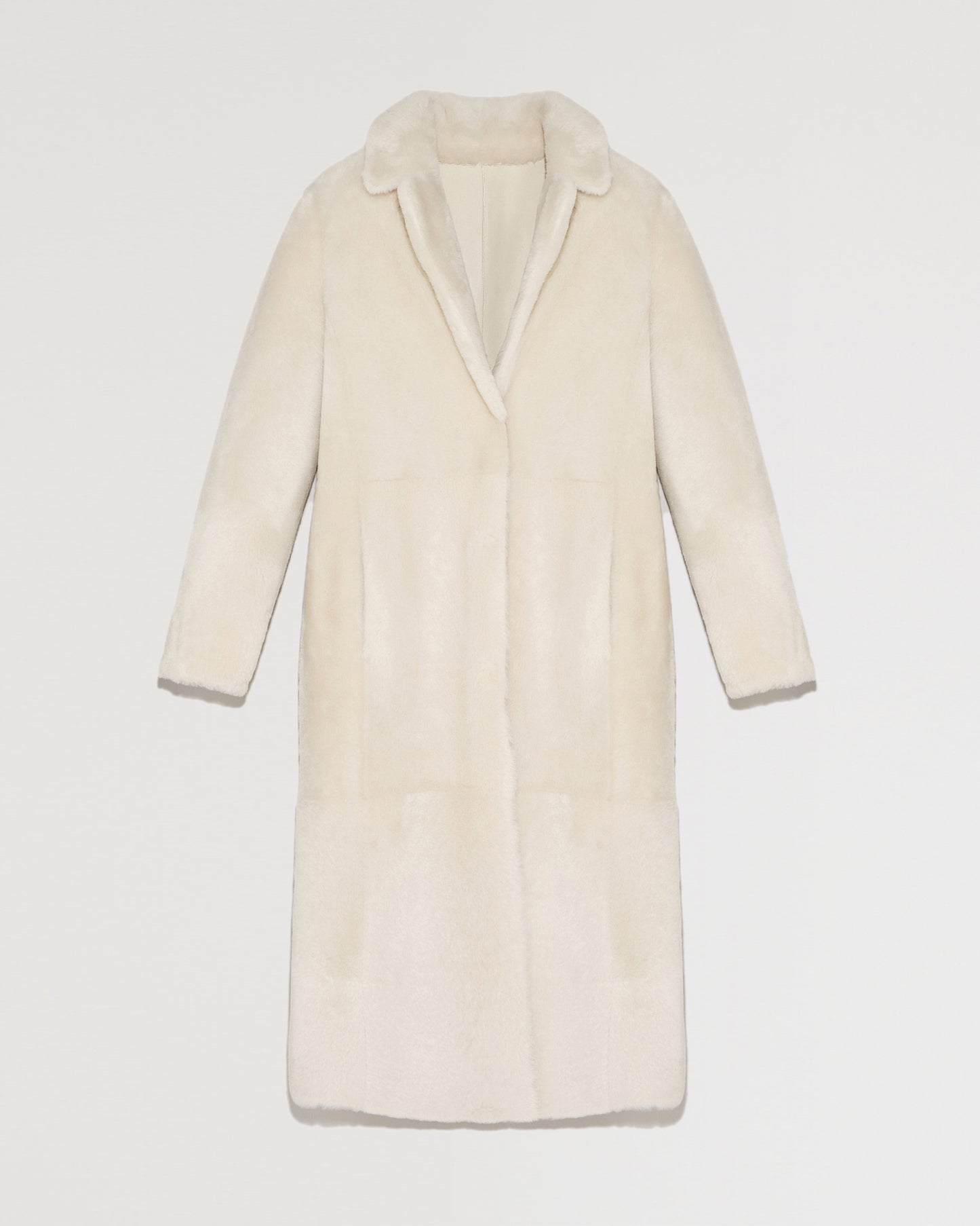 Long reversible belted shearling coat -Yves Salomon