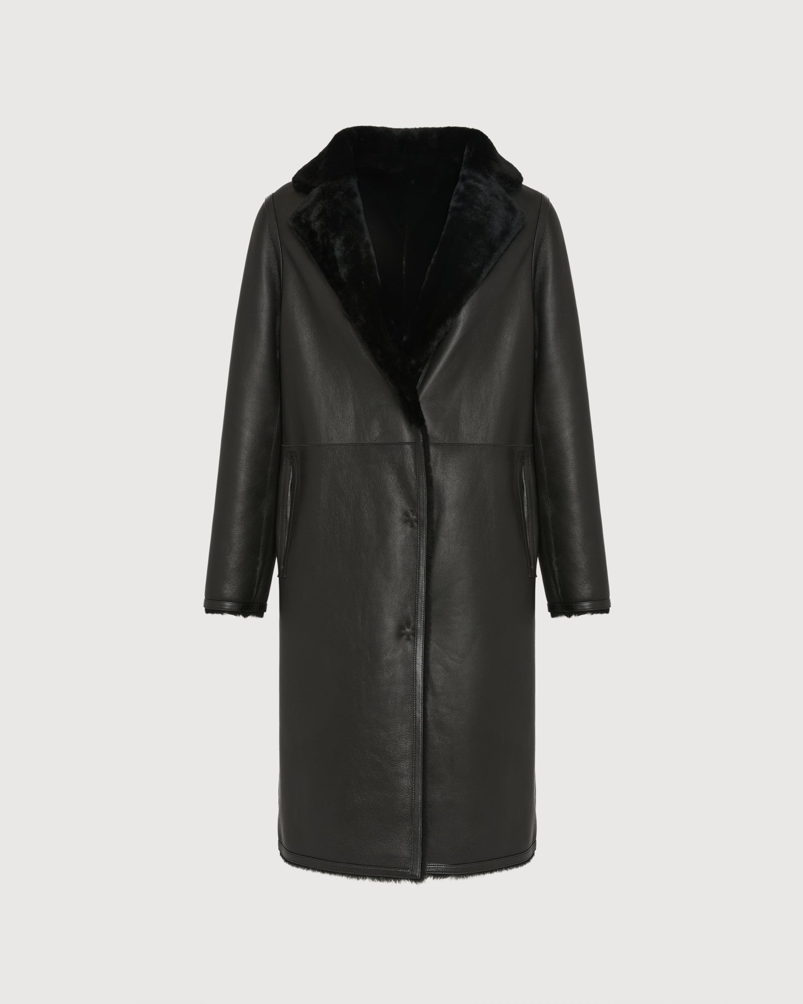 Reversible merino shearling coat - Yves Salomon