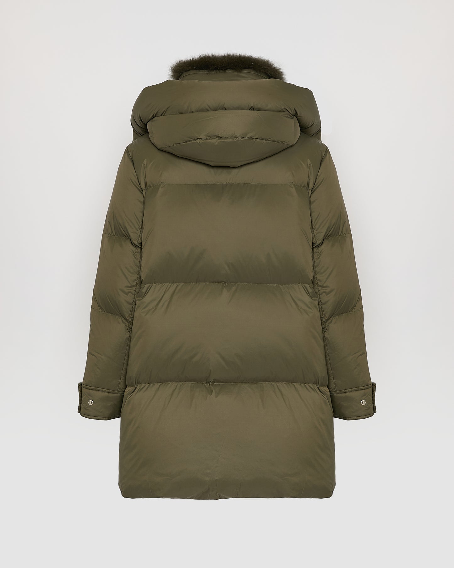 3/4 down jacket in water-repellent technical fabric with fox fur collar trim - Yves Salomon