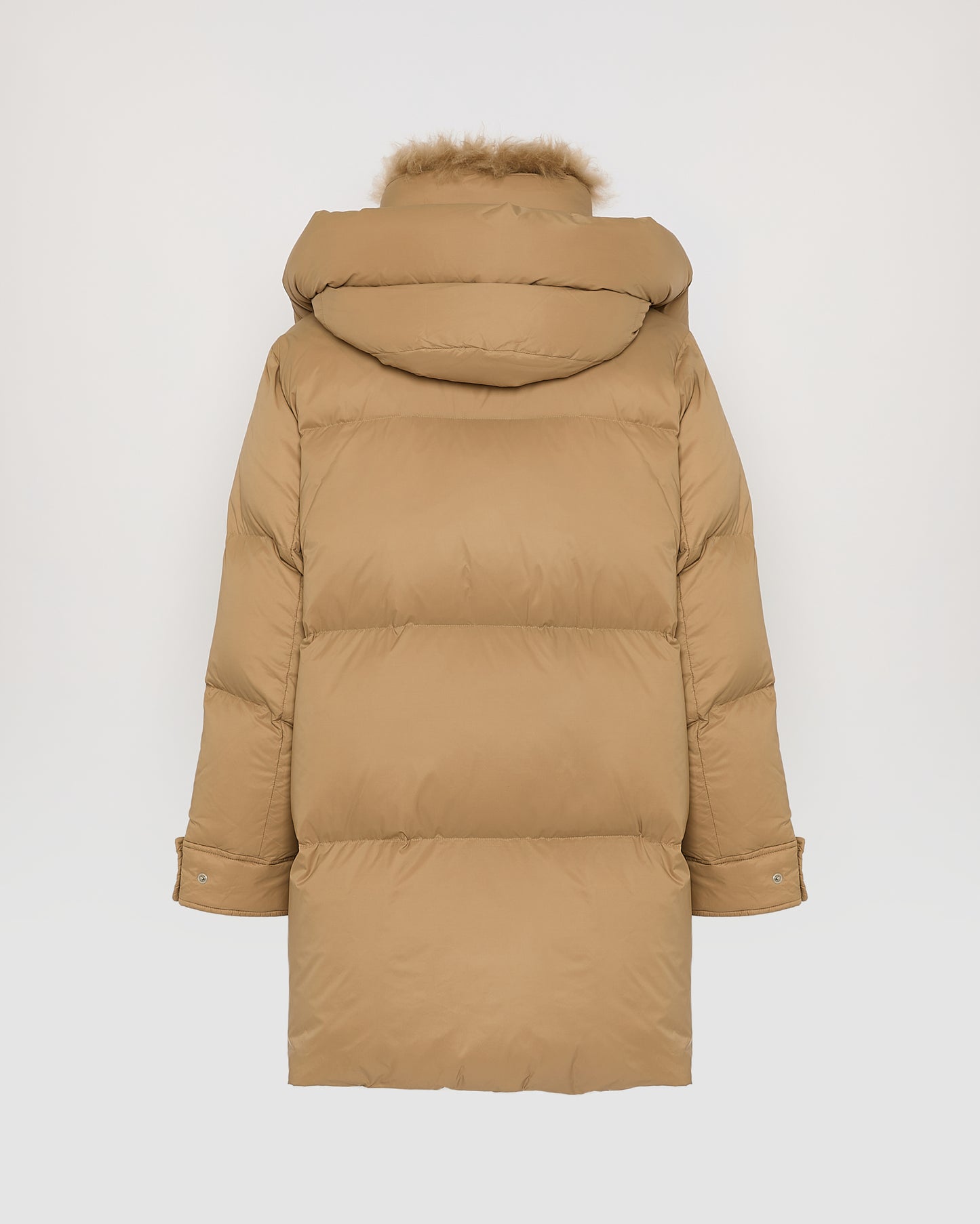 3/4 hooded down jacket in Tibetan lambswool - Yves Salomon