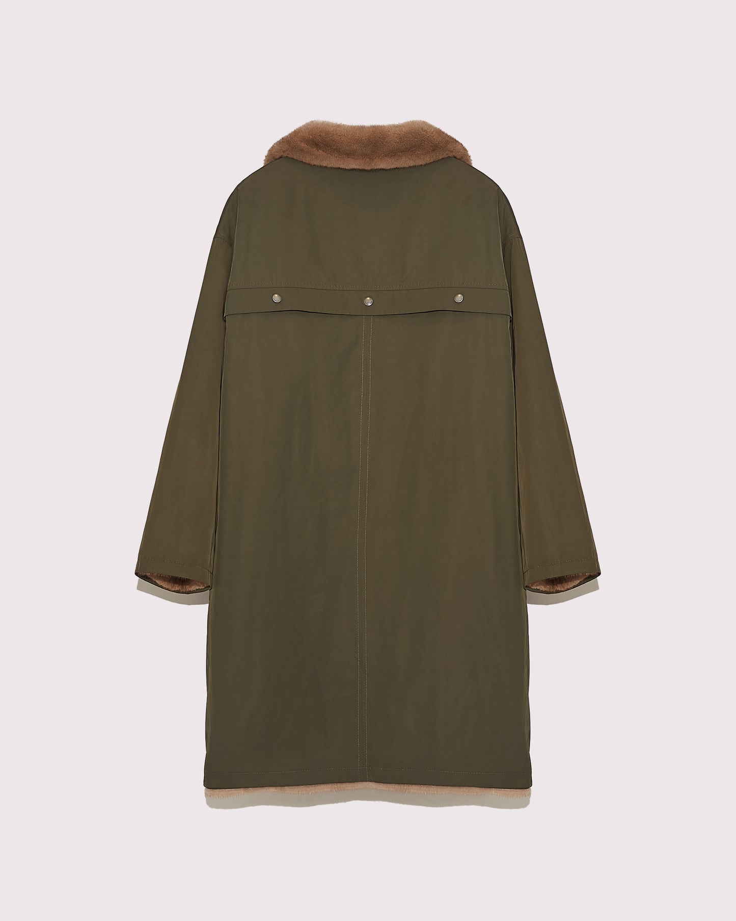 Mink fur and reversible technical fabric shirt collar parka -Yves Salomon