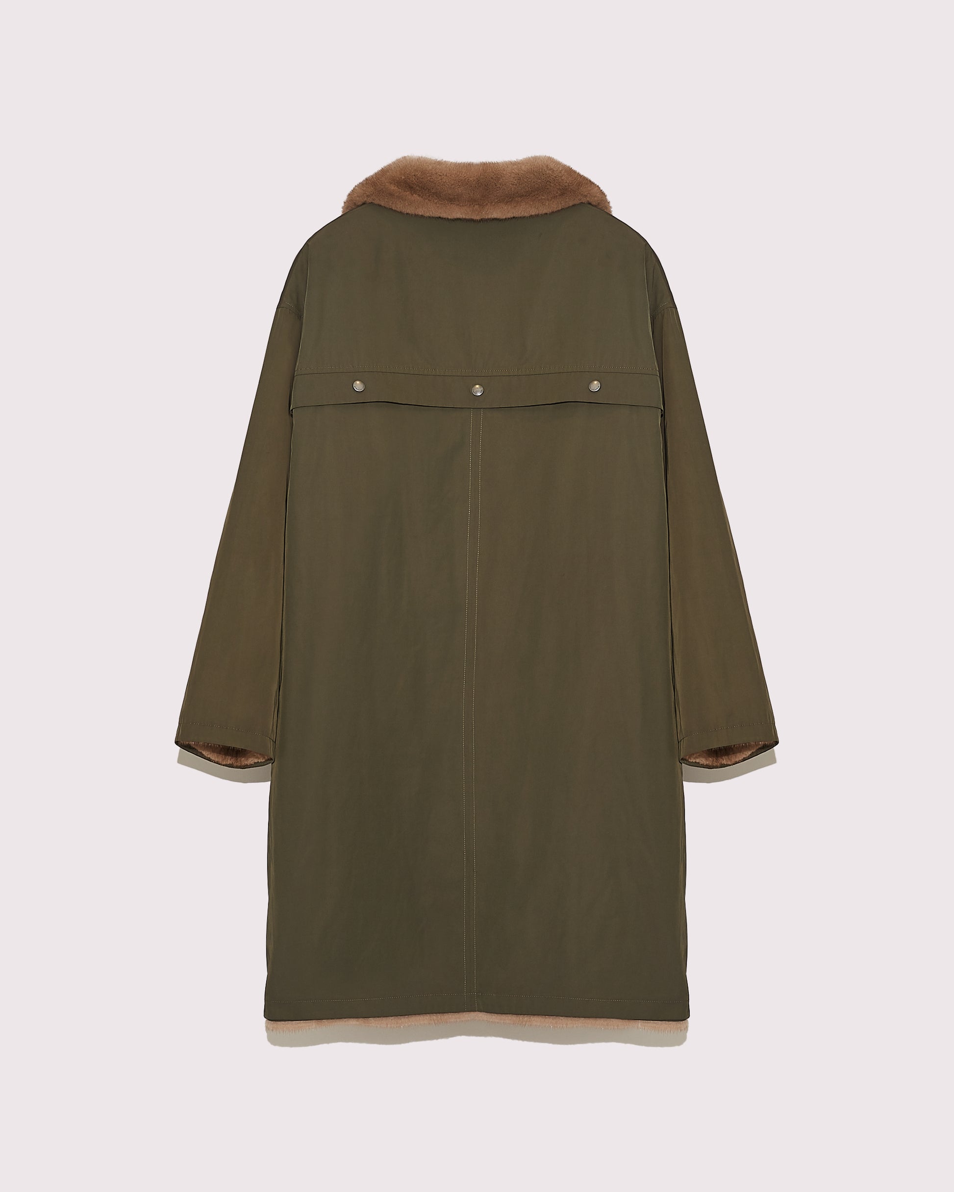 Mink fur and reversible technical fabric shirt collar parka -Yves Salomon