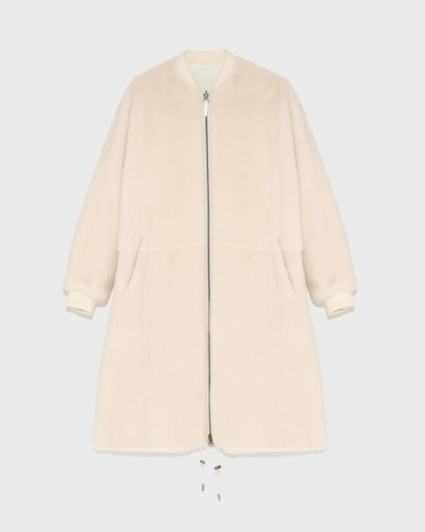 Reversible parka bomber jacket in water-repellent technical fabric and long-haired mink fur -Yves Salomon