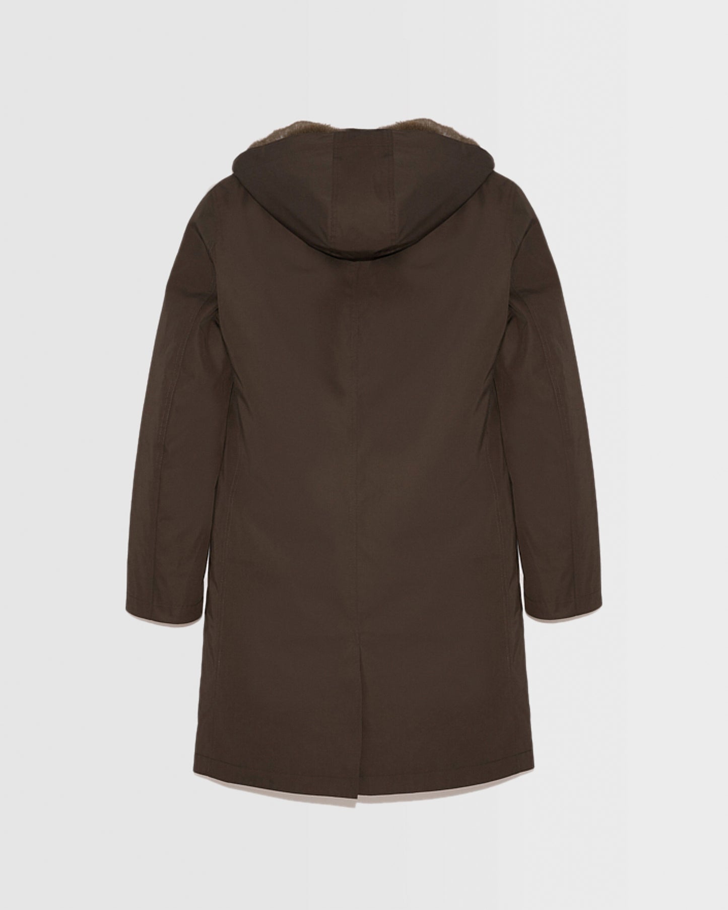 Hooded Coat In waterproof Gabardine And Mink fur -Yves Salomon