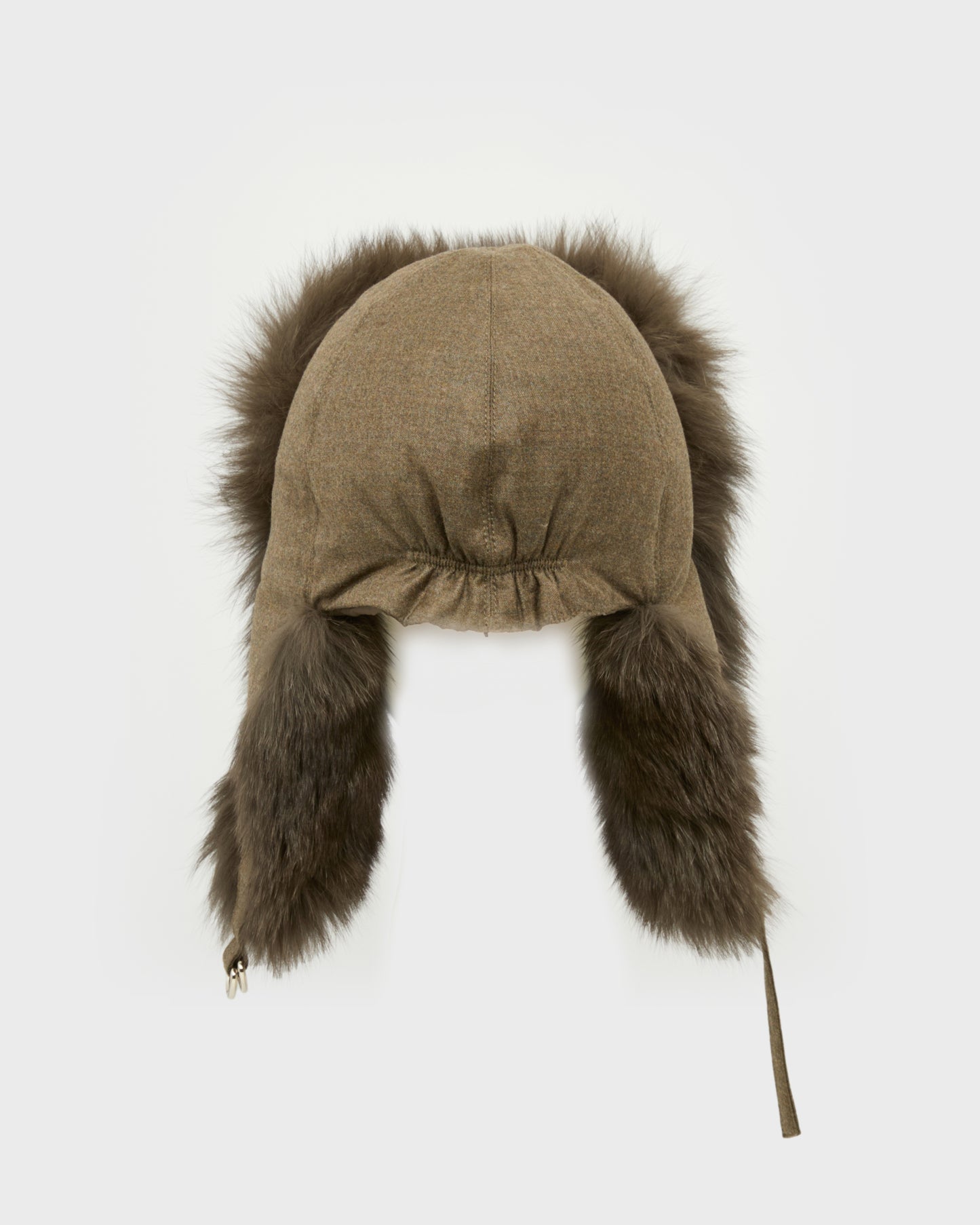 Loro Piana Flannel and fox fur ushanka -Yves Salomon