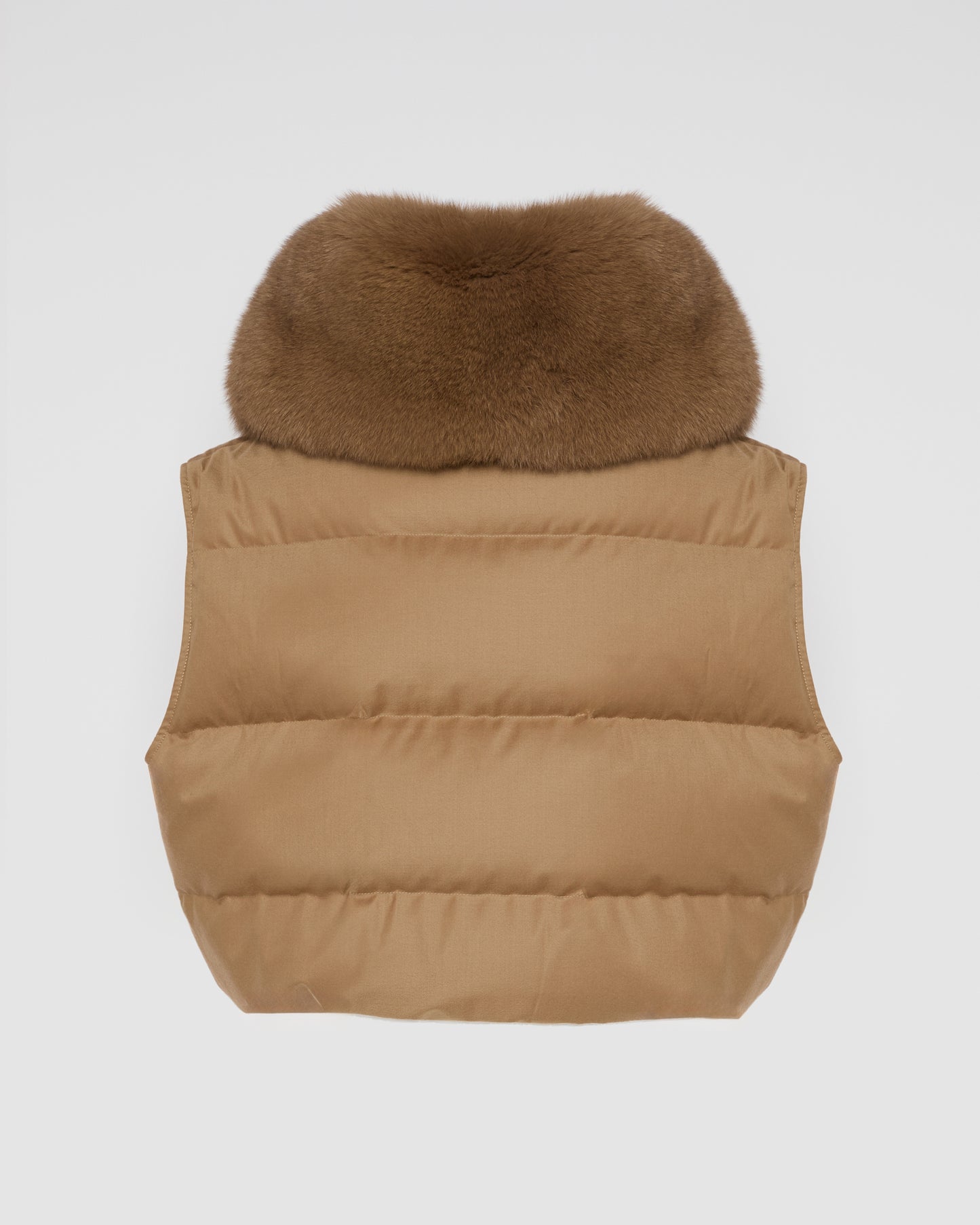 Flannel gilet with fox fur collar - Yves Salomon