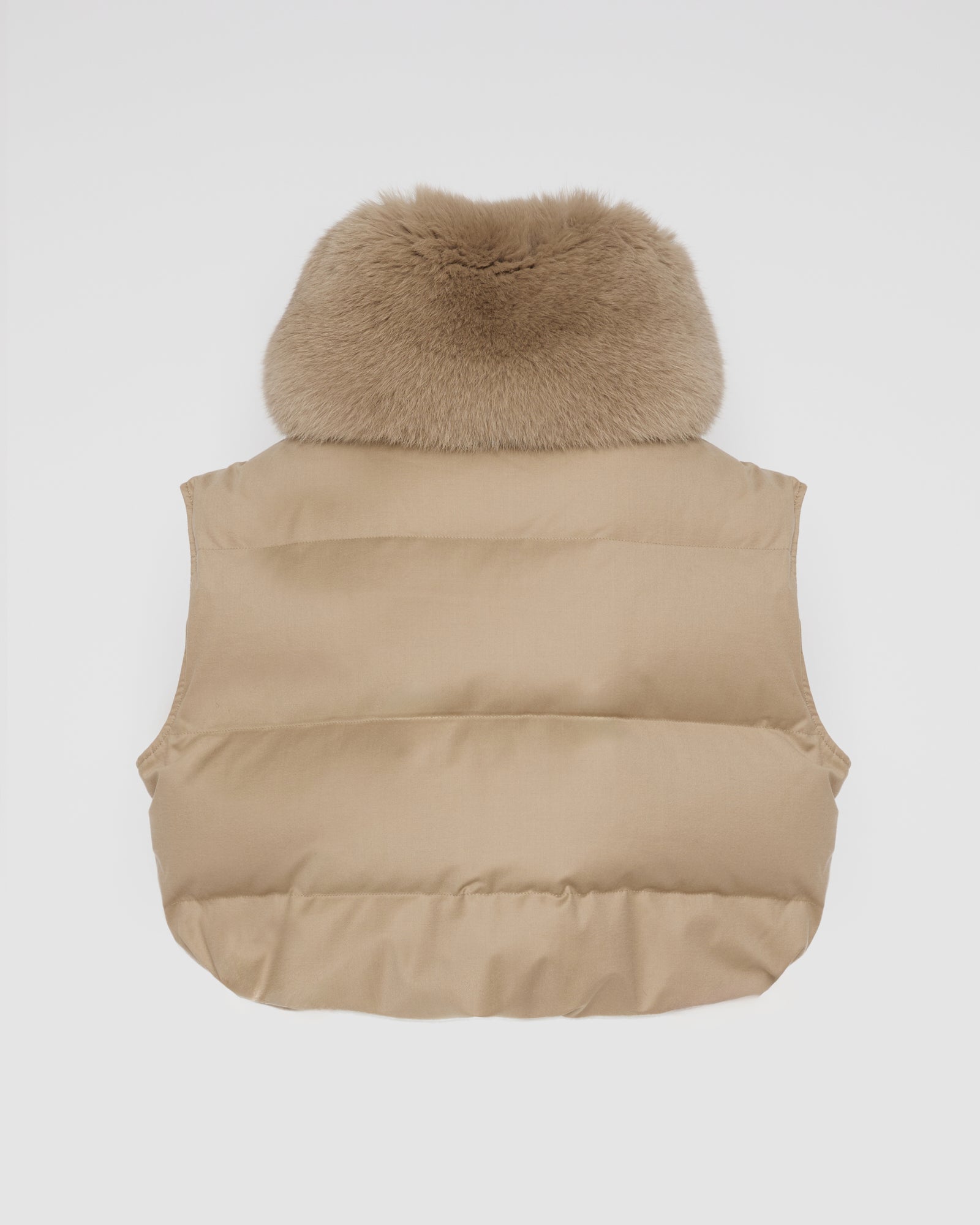 Flannel gilet with fox fur collar - Yves Salomon