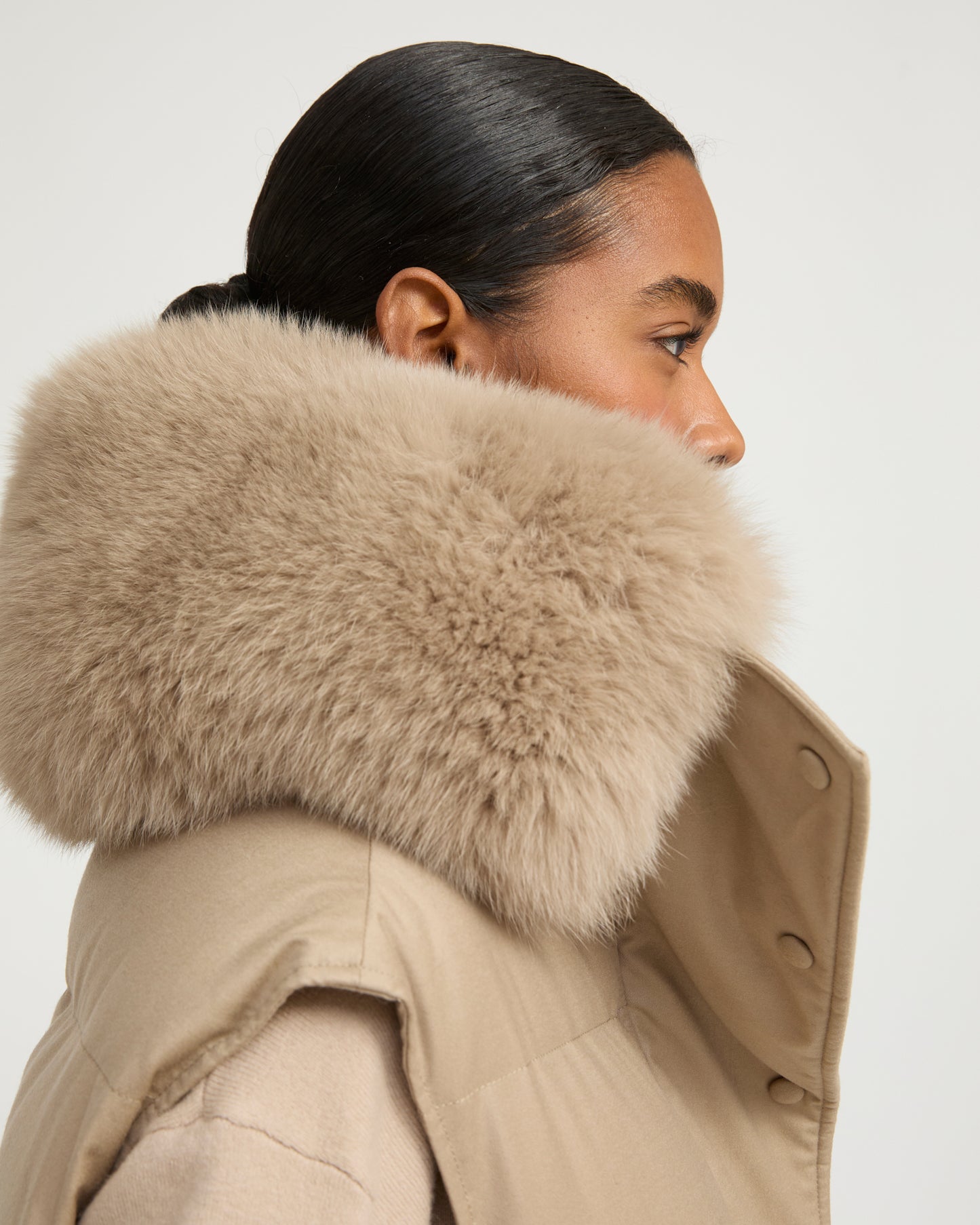 Flannel gilet with fox fur collar - Yves Salomon