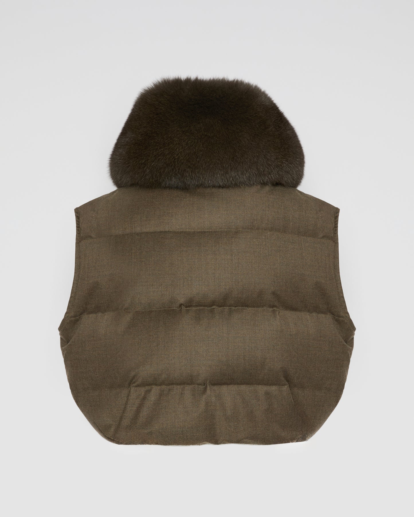 Flannel gilet with fox fur collar - Yves Salomon