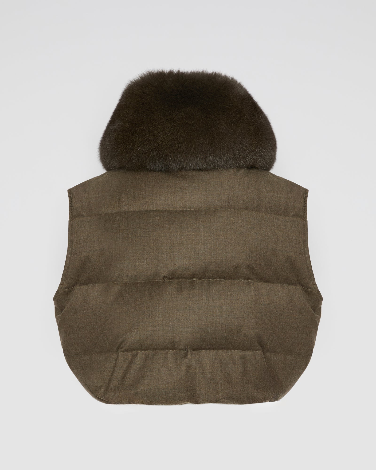 Flannel gilet with fox fur collar - Yves Salomon