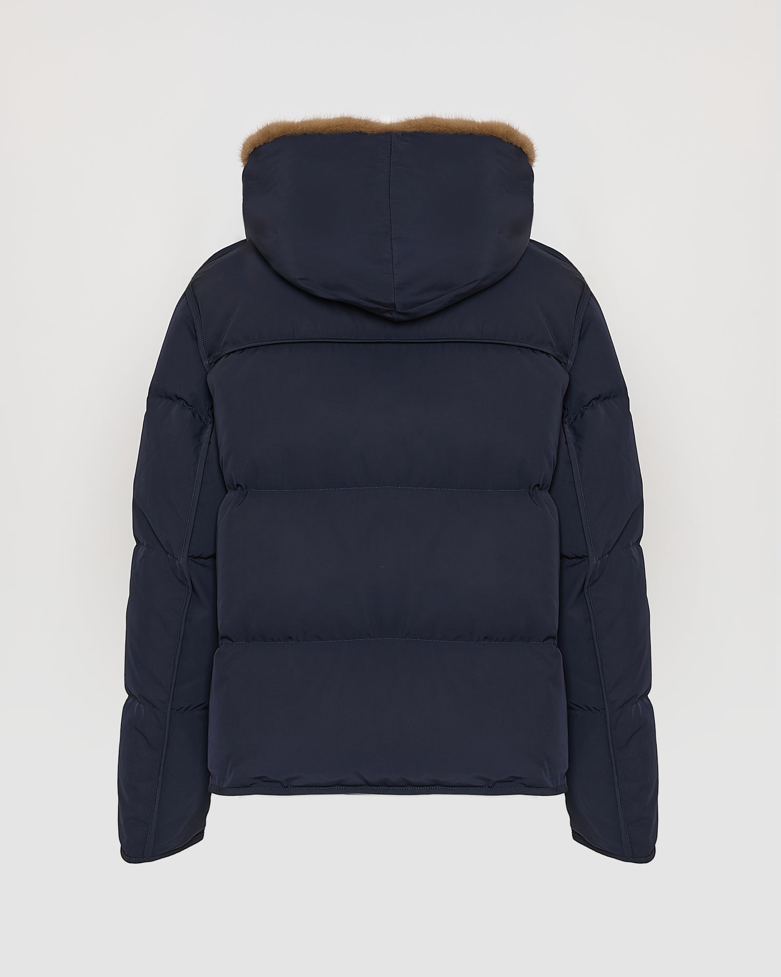 Iconic "A" line down jacke with mink fur hooded bib - Yves Salomon