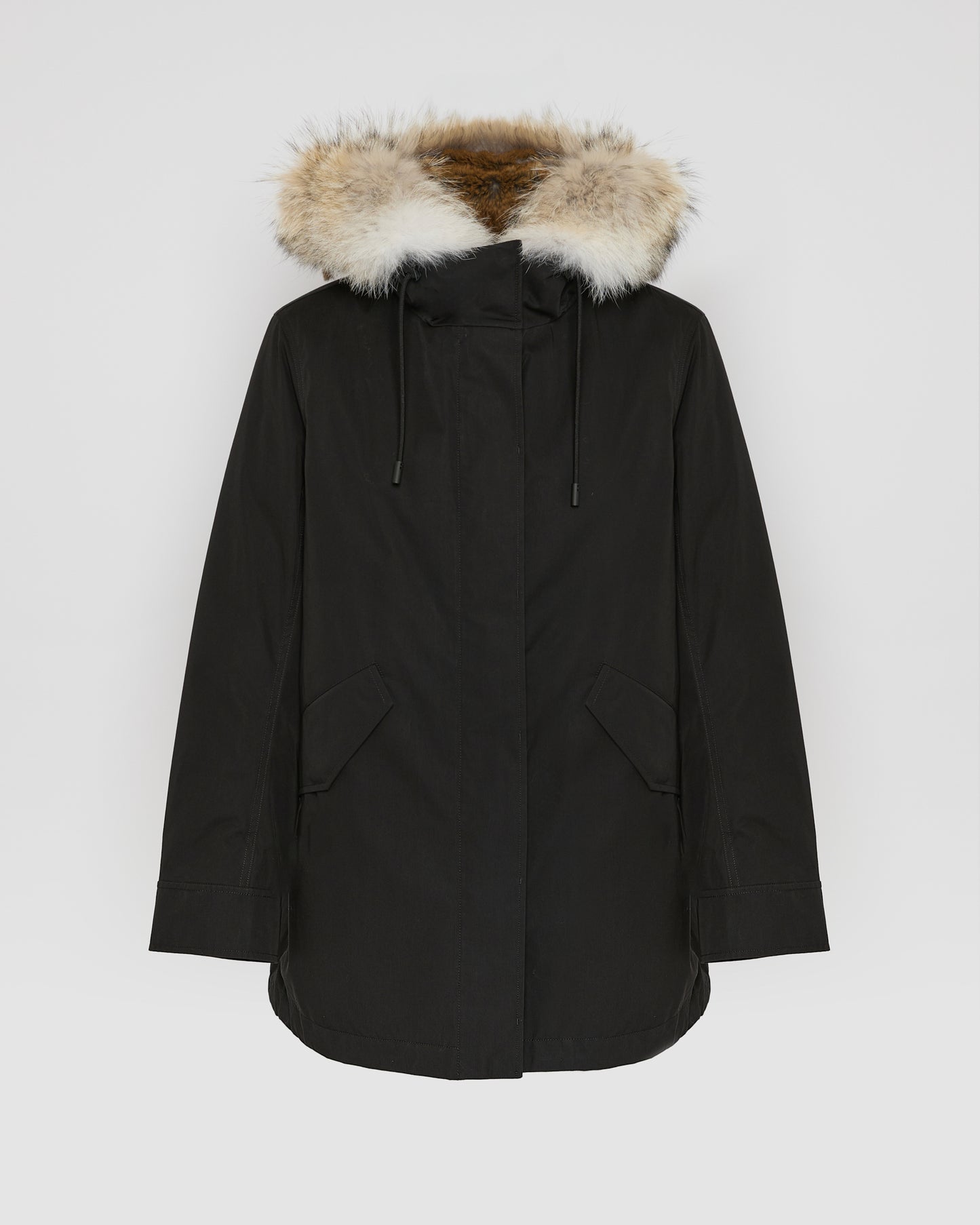 Short parka in technical fabric, rabbit and coyote fur - Yves Salomon