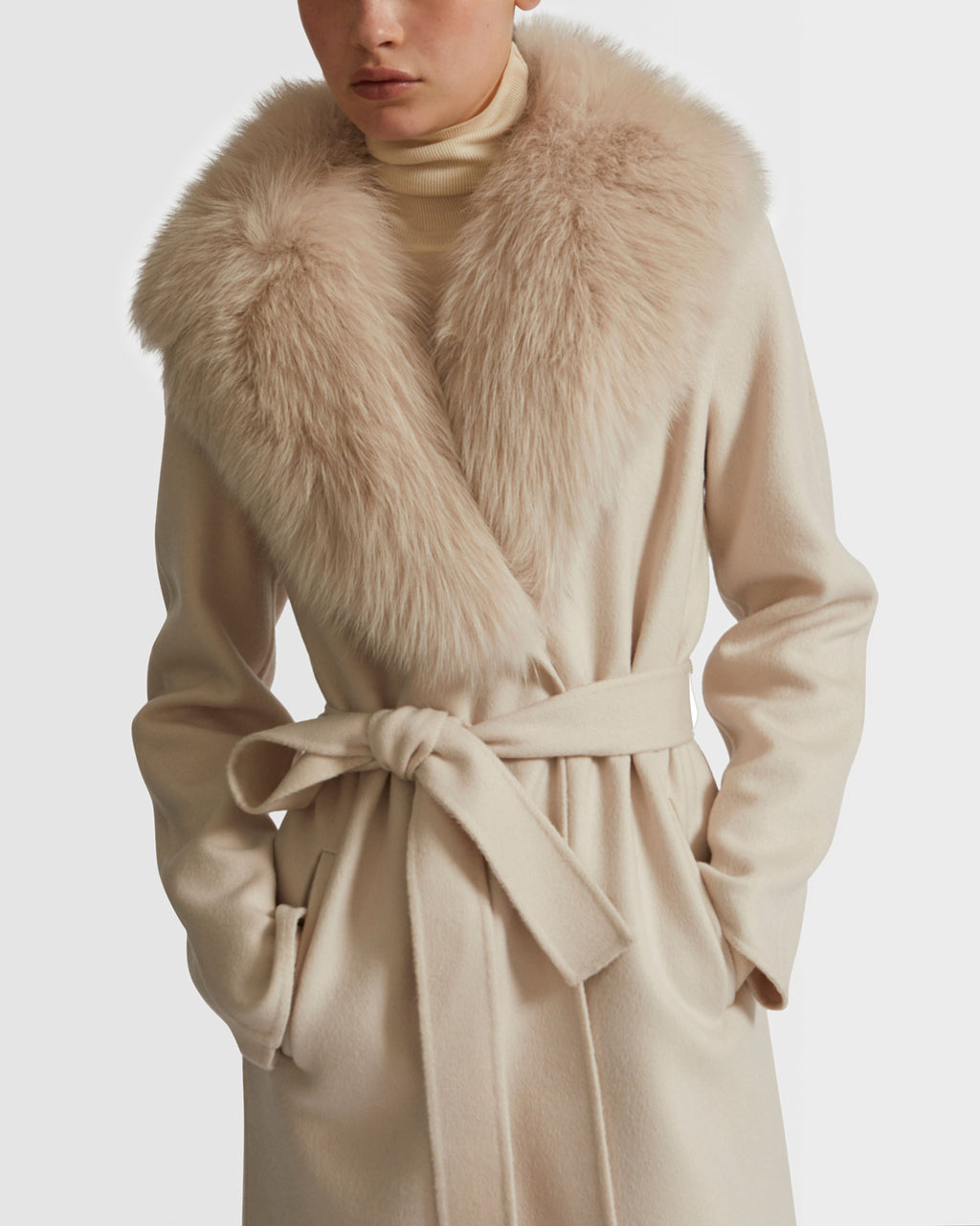 feminine fur collar long coat（2color） | épine