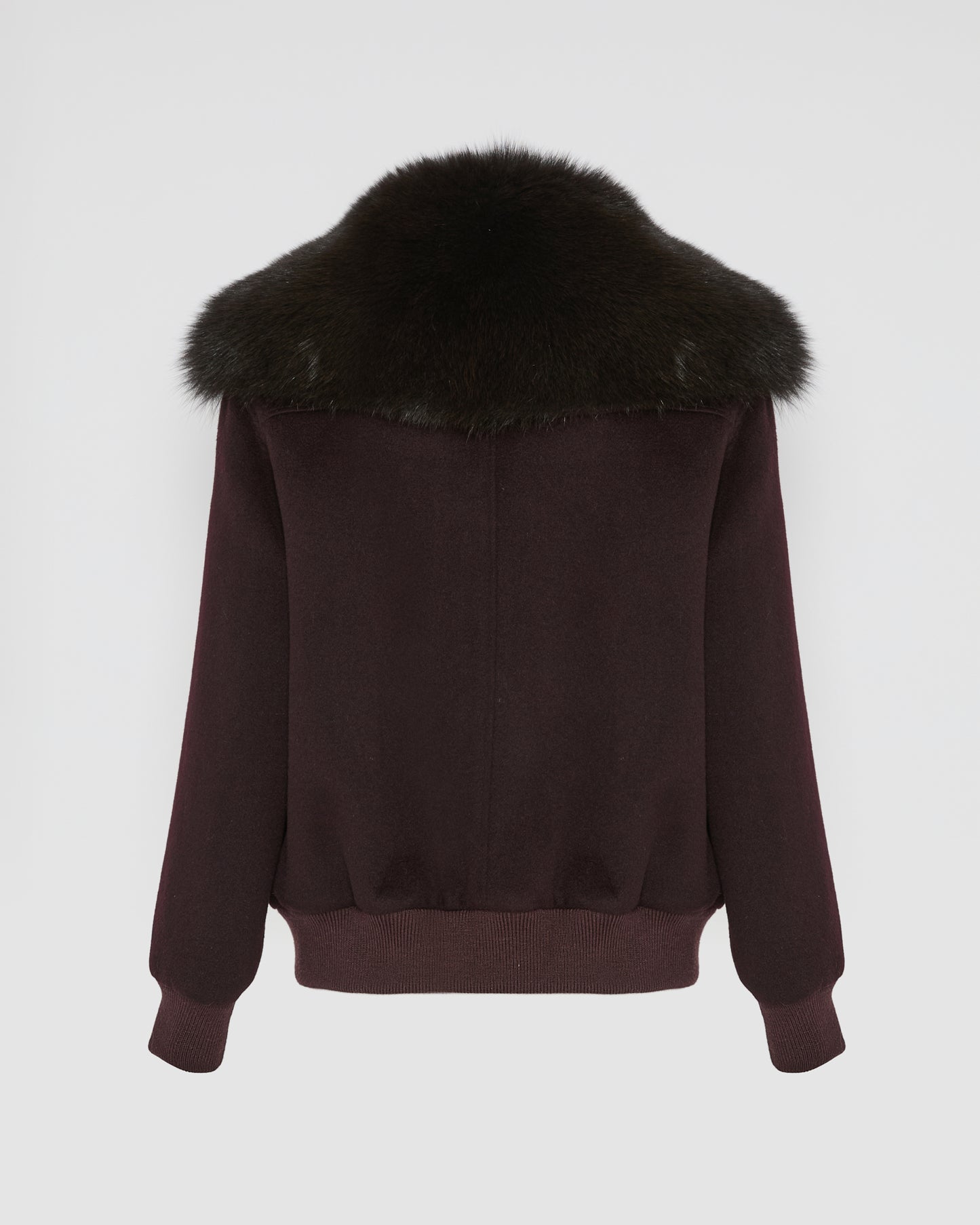 Cropped jacket in cashmere wool with fox fur collar - Yves Salomon