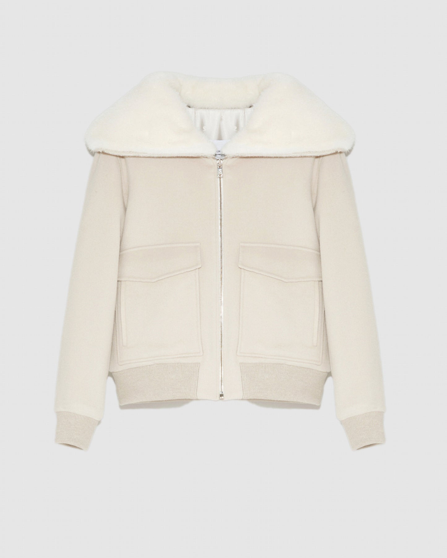 Cashmere wool jacket with mink fur collar -Yves Salomon