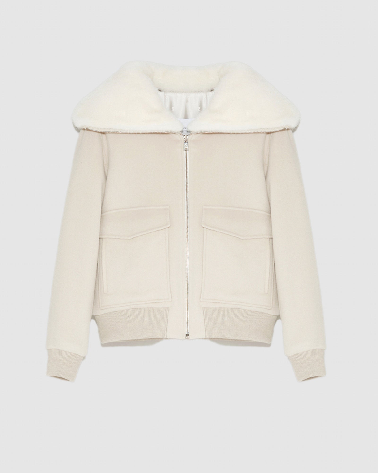 Cashmere wool jacket with mink fur collar -Yves Salomon