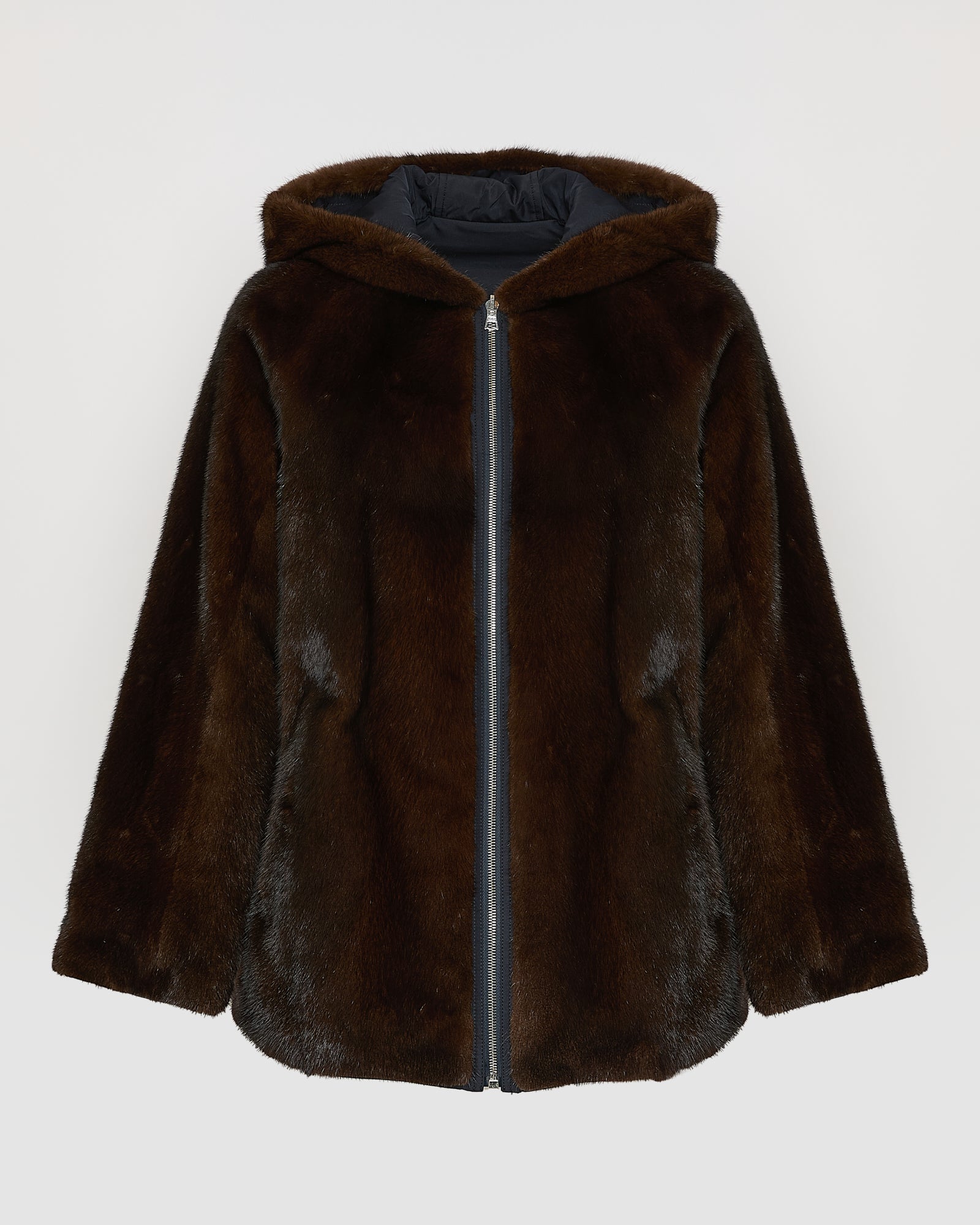 Hooded blouson in mink fur reversible technical fabric - Yves Salomon