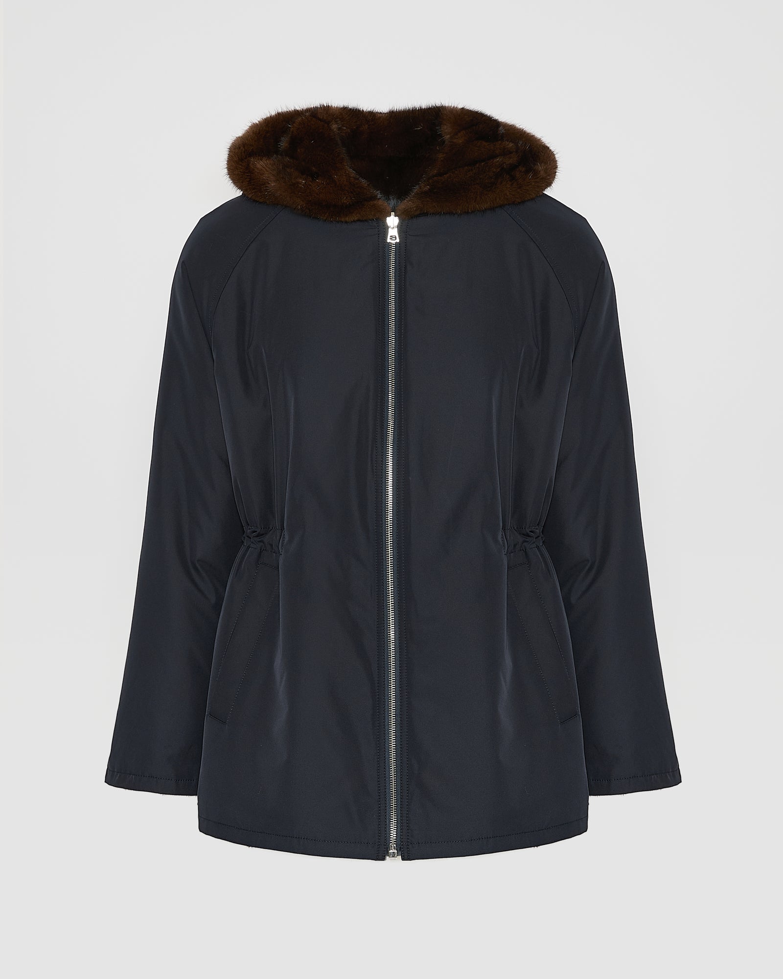 Hooded blouson in mink fur reversible technical fabric - Yves Salomon