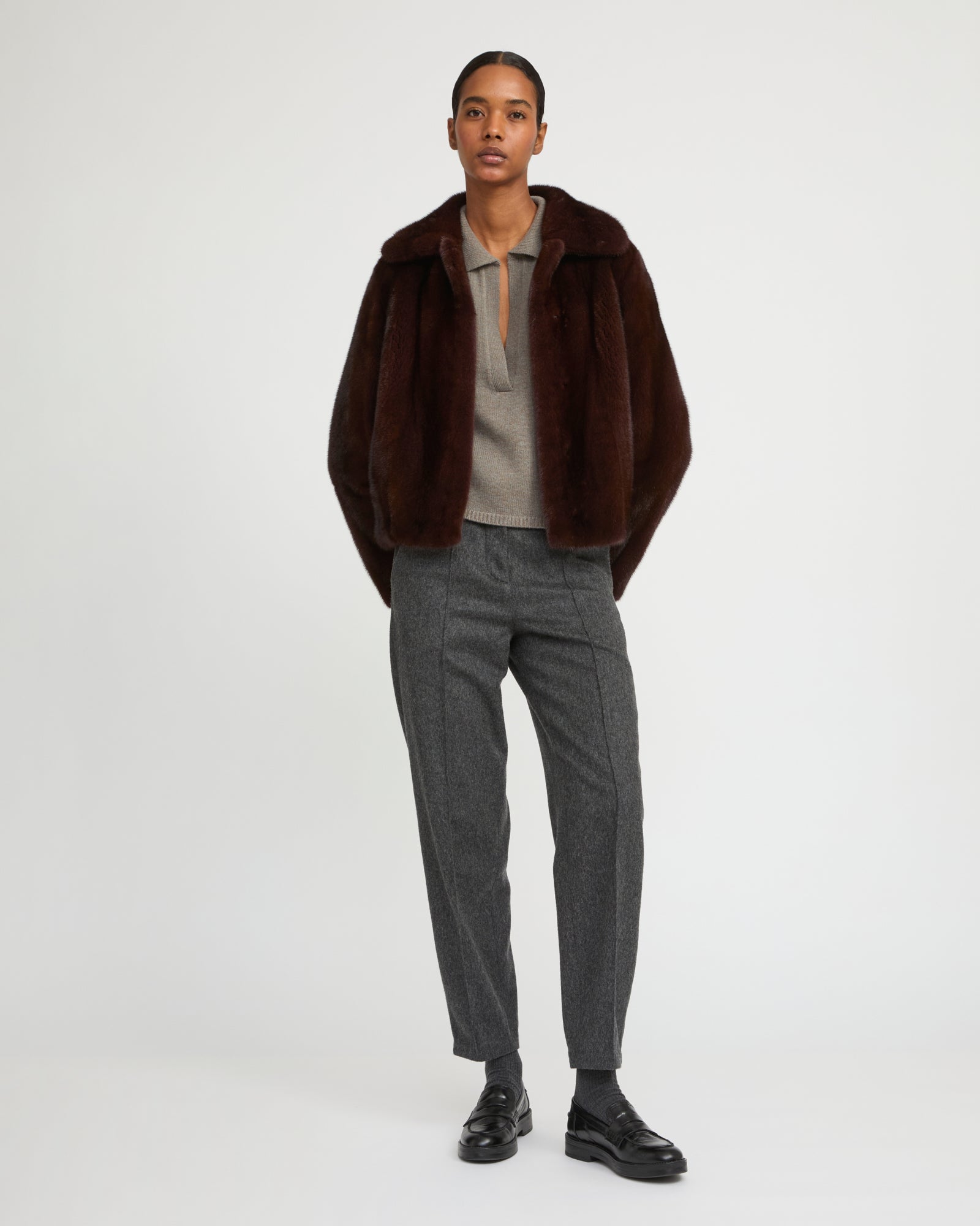 Short jacket in long-haired mink fur - Yves Salomon