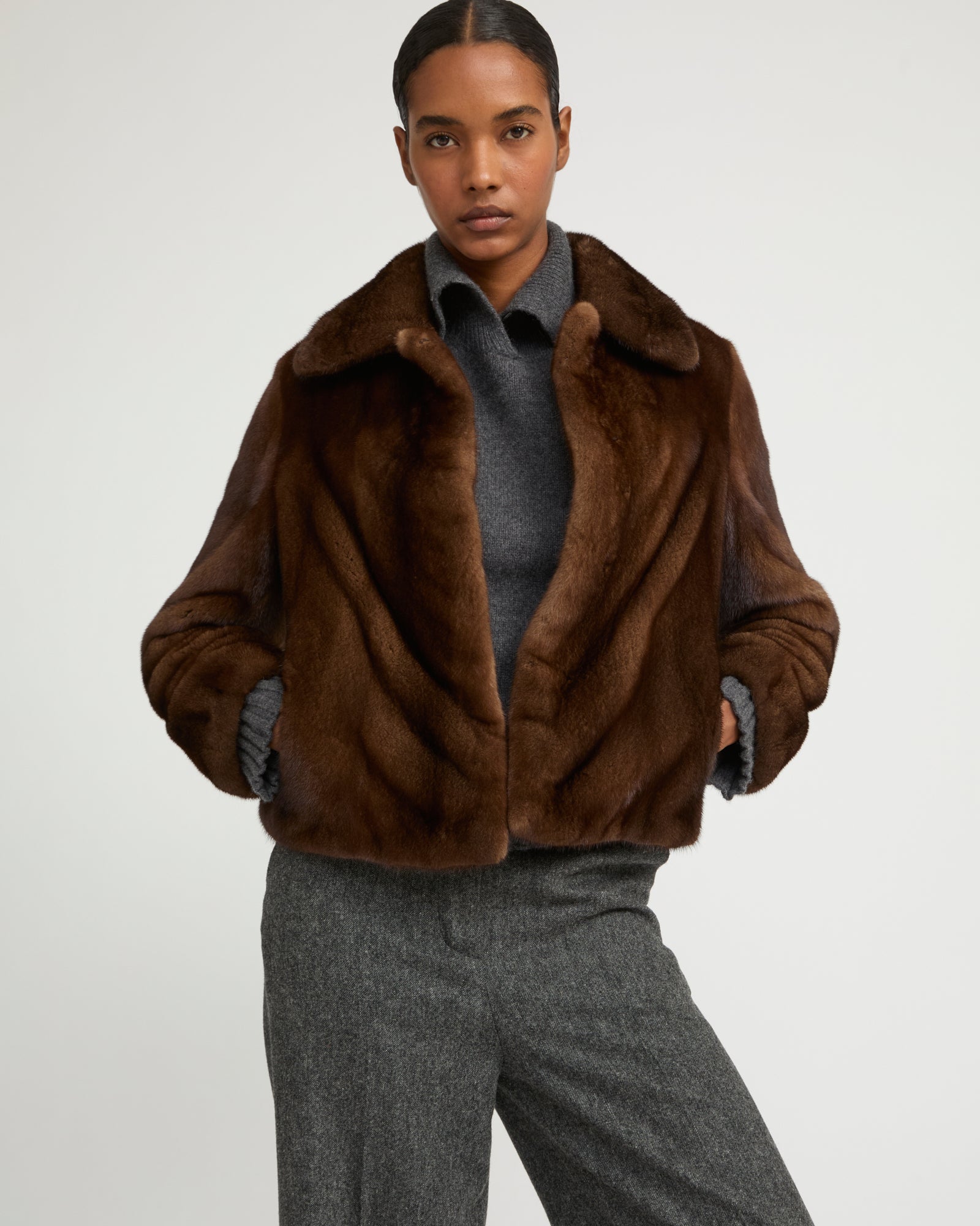 Short jacket in long-haired mink fur - Yves Salomon