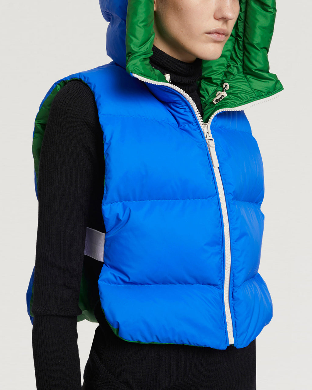 人気ブランドバ40代 - hood padded Two-tone Green Yves – Salomon Yves - Blue ジャケット・アウター