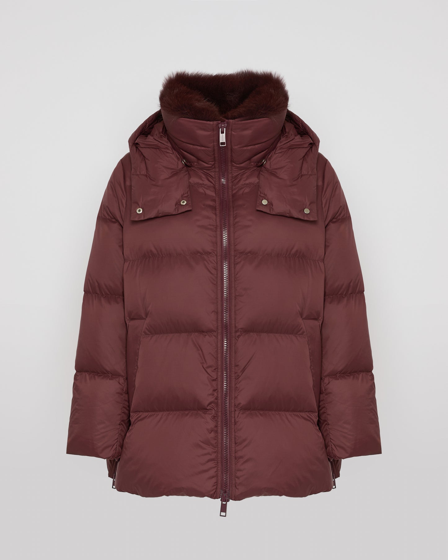 Iconic "A" line down jacket with fox fur collar - Yves Salomon