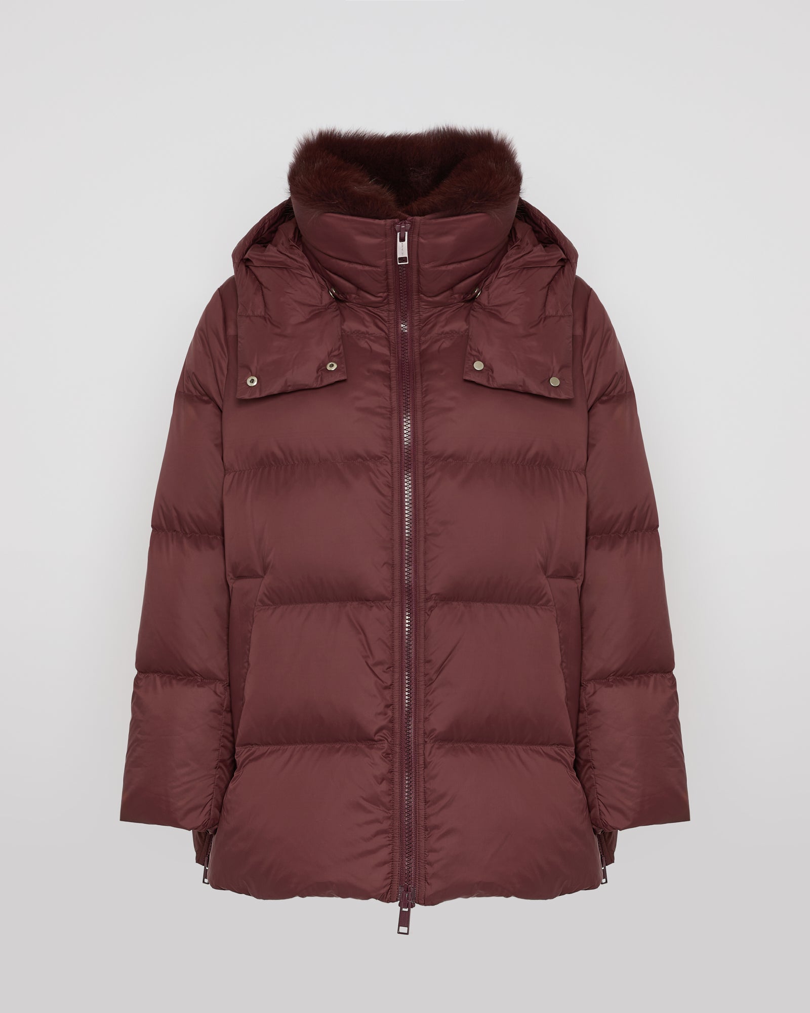 Iconic "A" line down jacket with fox fur collar - Yves Salomon