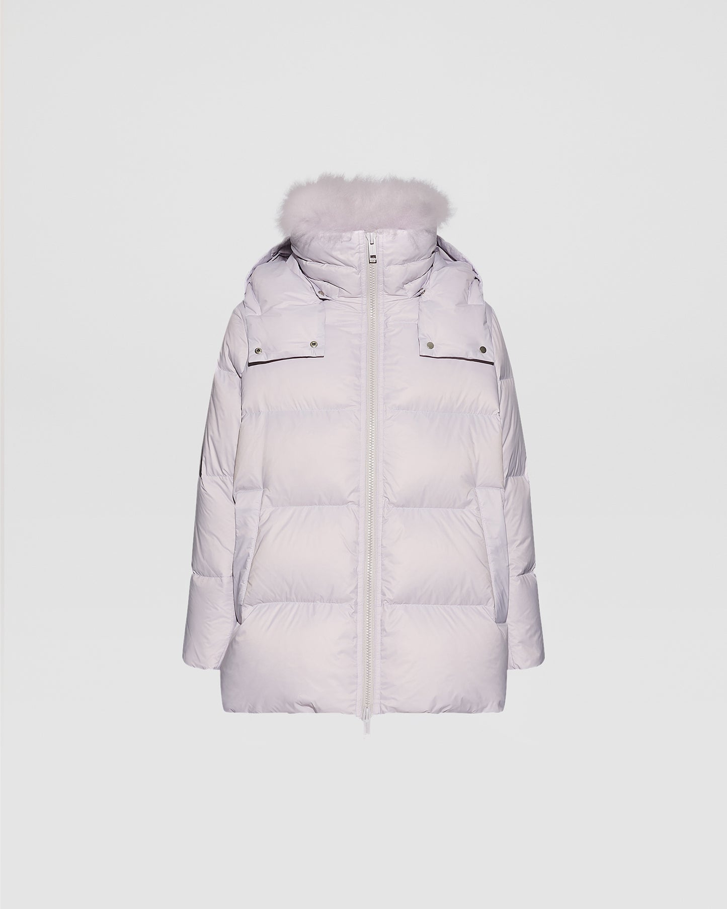 Iconic "A" line down jacket with lambswool collar - Yves Salomon