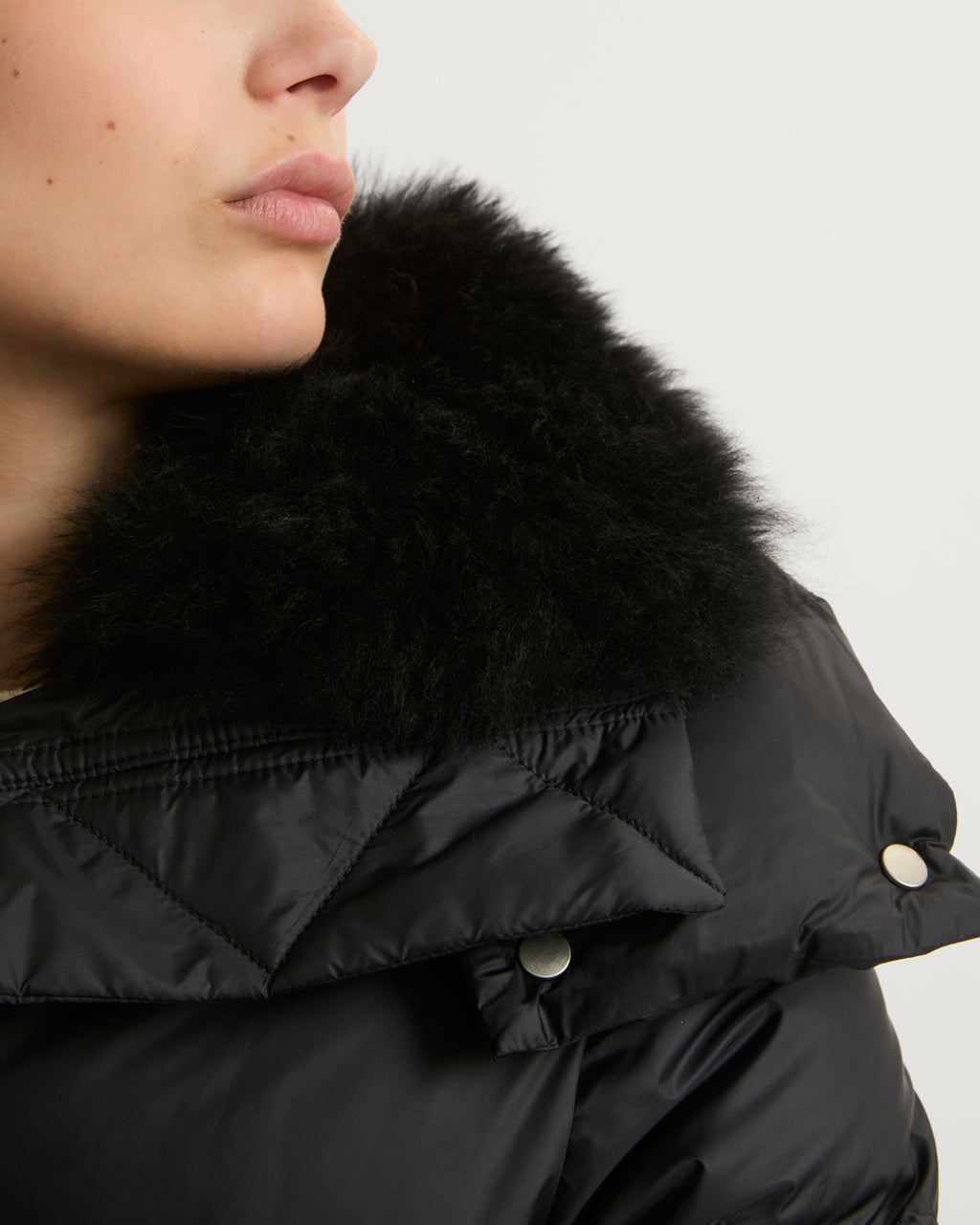 down jacket with fluffy collar - black - Yves Salomon – Yves down jacket with fluffy collar - black - Yves Salomon – Yves