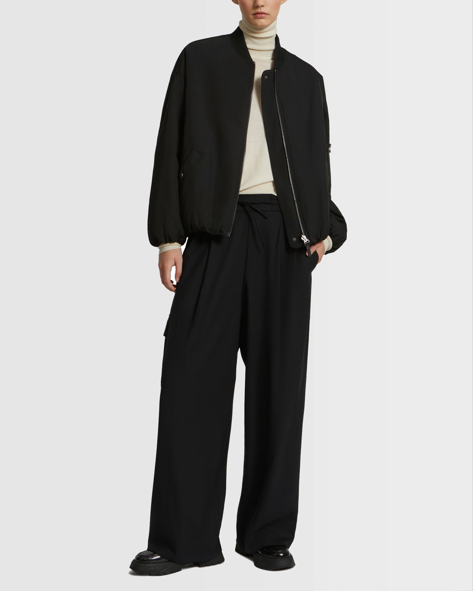 Reversible bomber jacket with mink - black - Yves Salomon – Yves