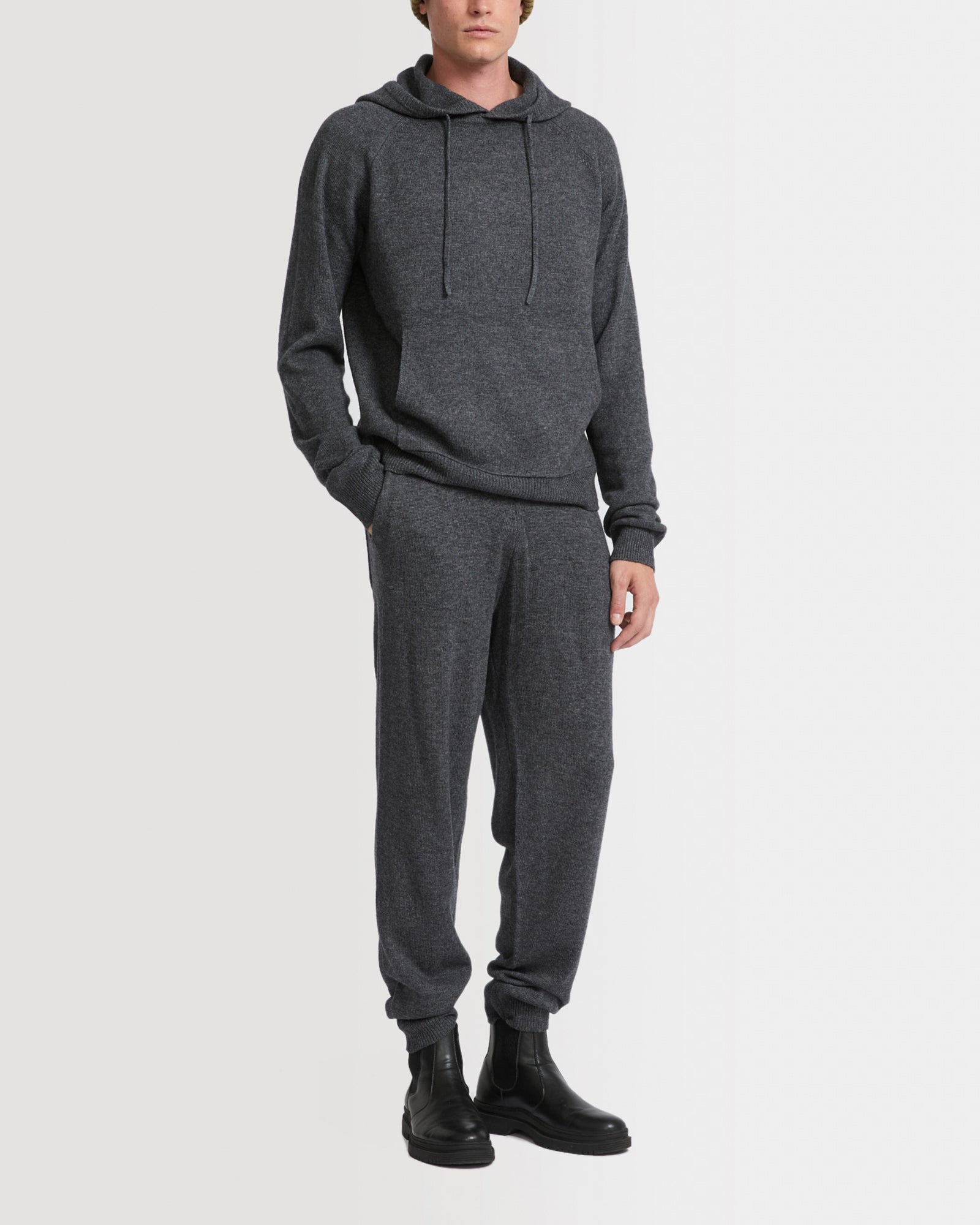 Knit track pants - grey - Yves Salomon Men – Yves Salomon US