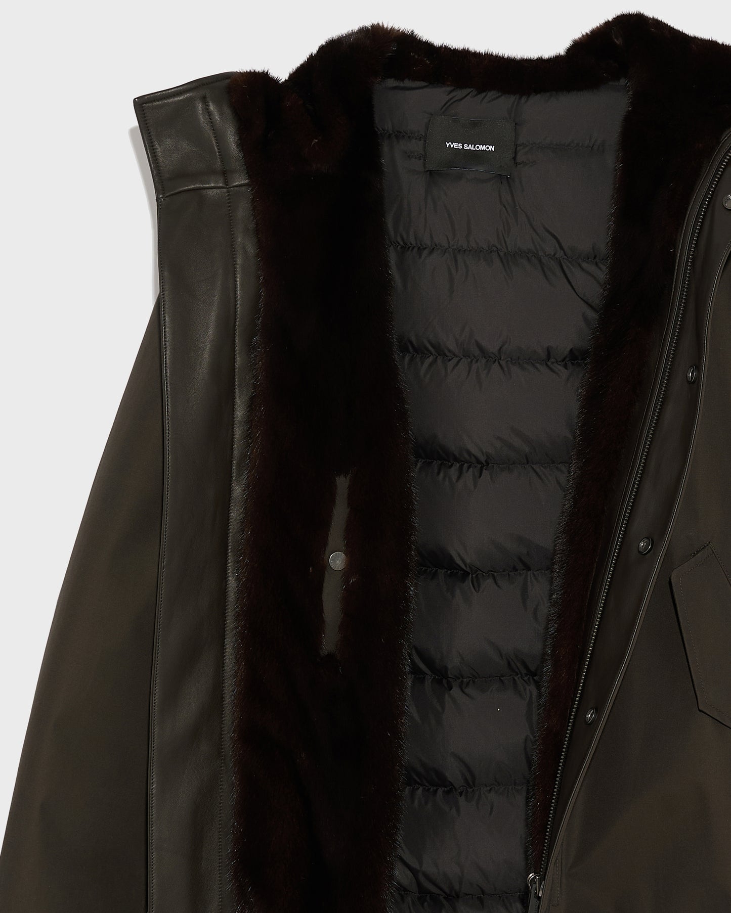 Fitted Parka In waterproof Technical Gabardine And Mink fur -Yves Salomon