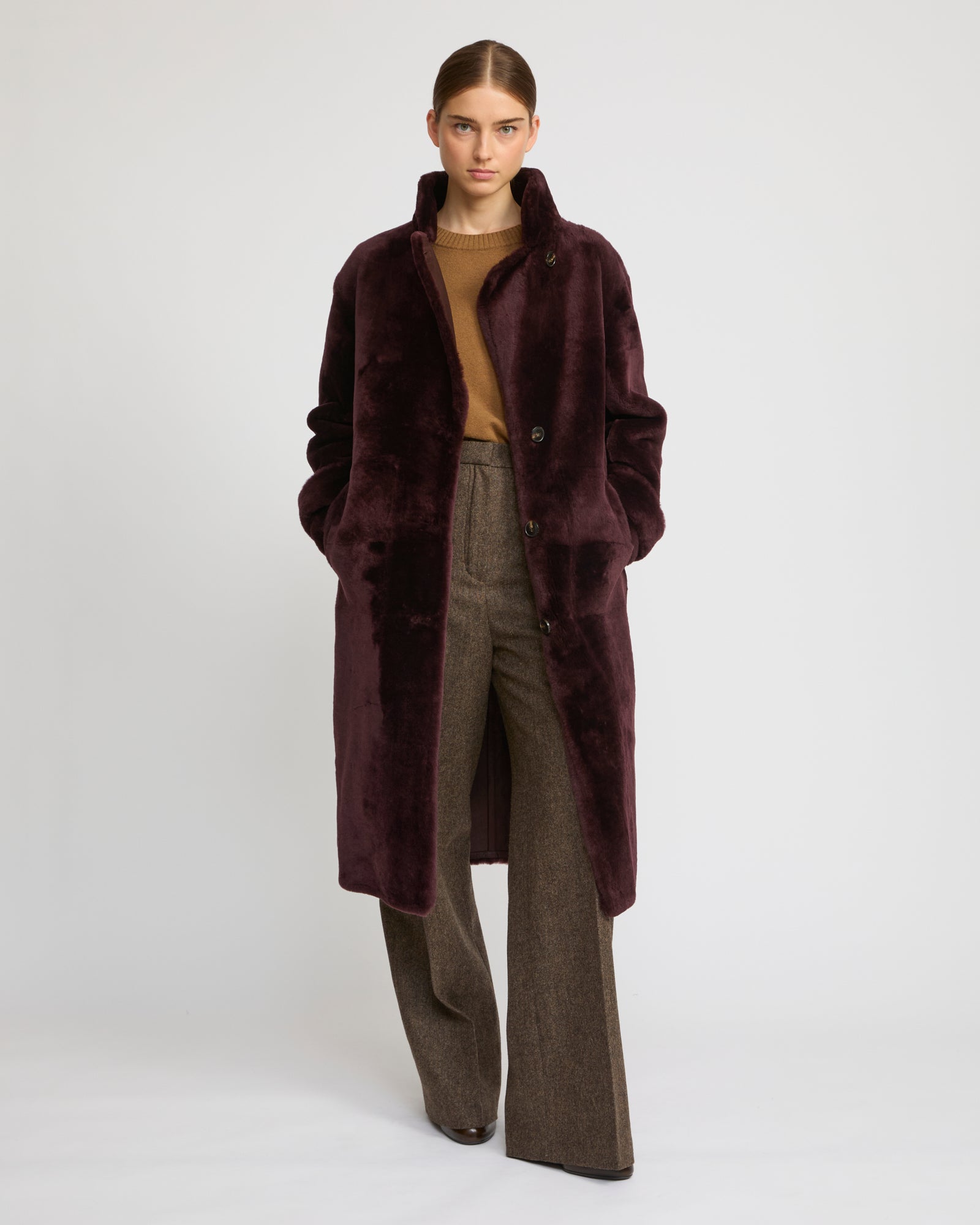 Officer coat in merino - Yves Salomon