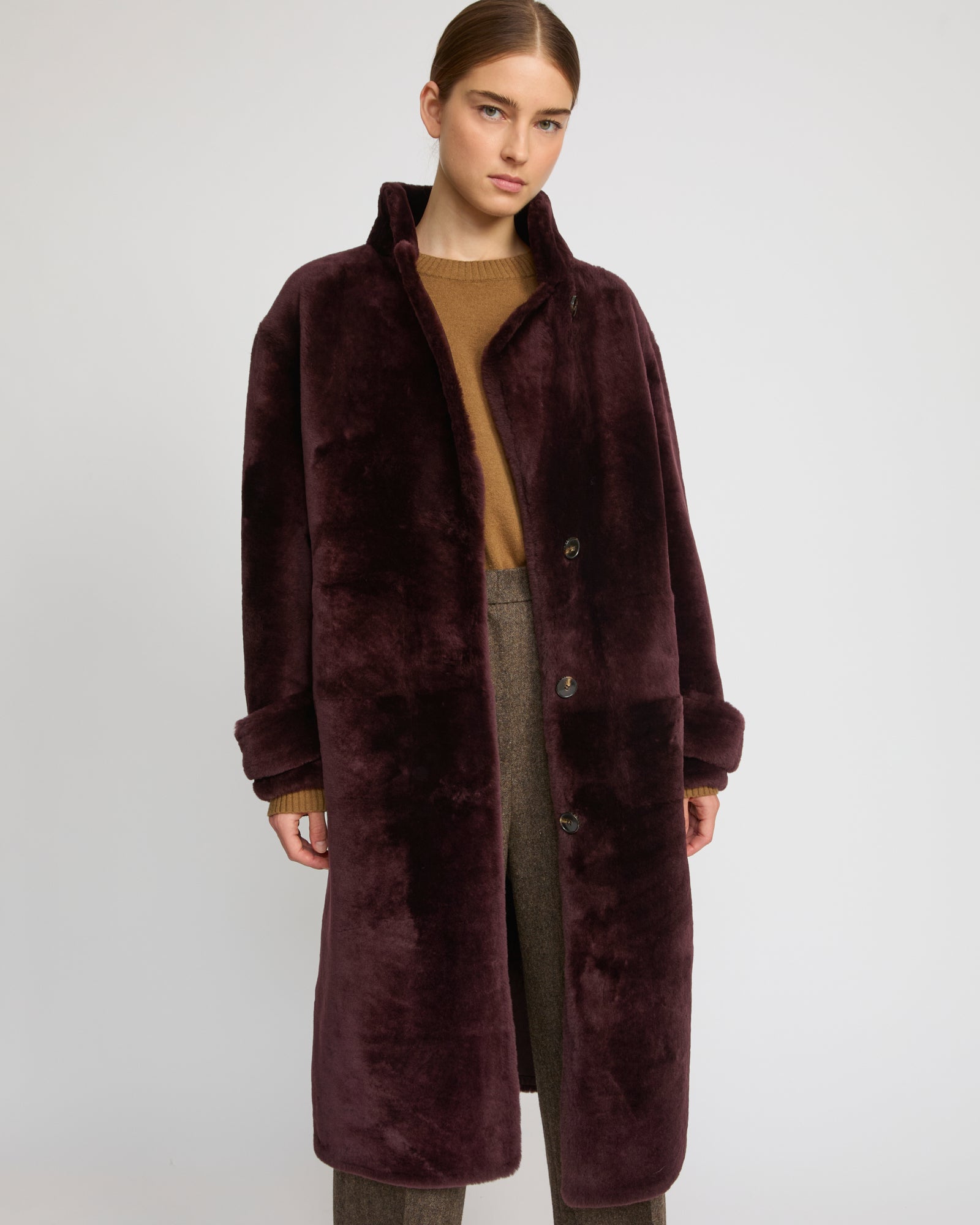 Officer coat in merino - Yves Salomon