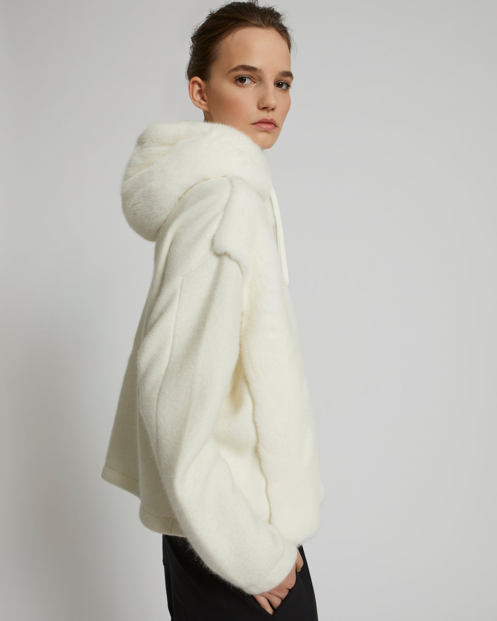 Yves Salomon Mink Fur Jacket in White