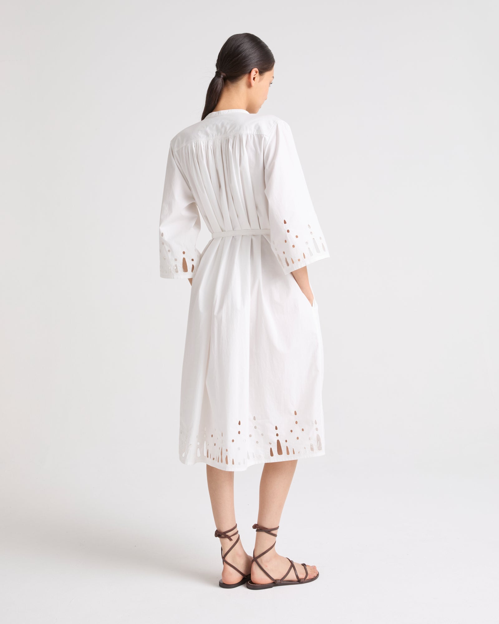 Cotton poplin dress - white - Yves Salomon Cotton poplin dress - white - Yves Salomon