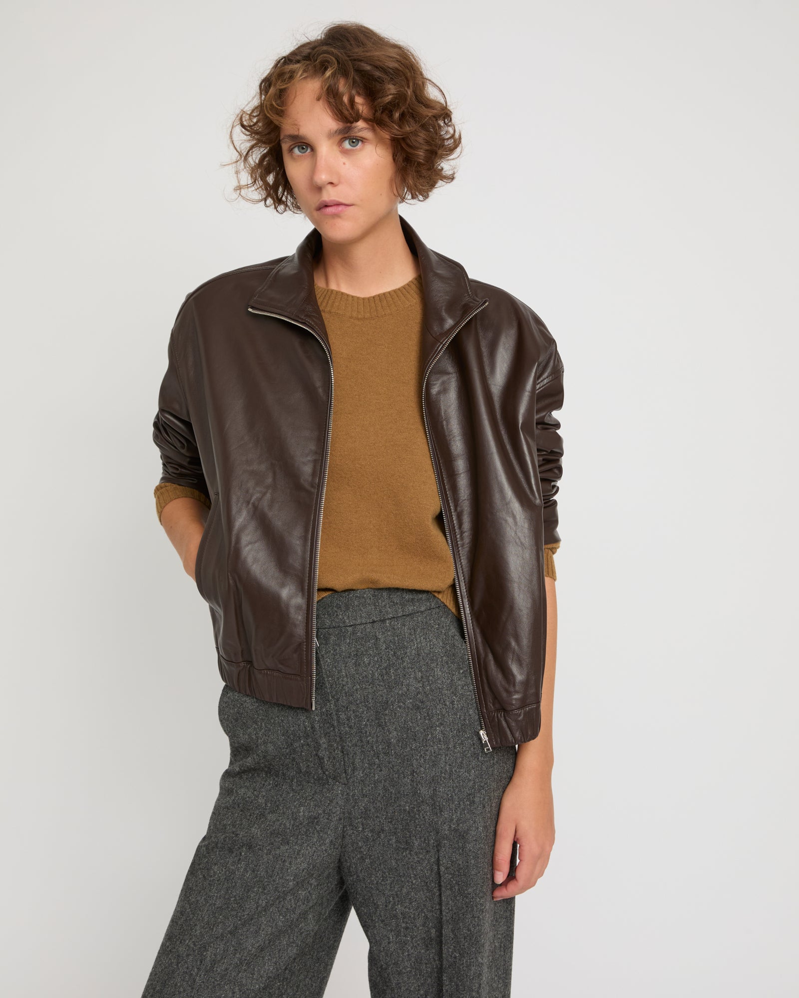 Lamb leather blouson -Yves Salomon