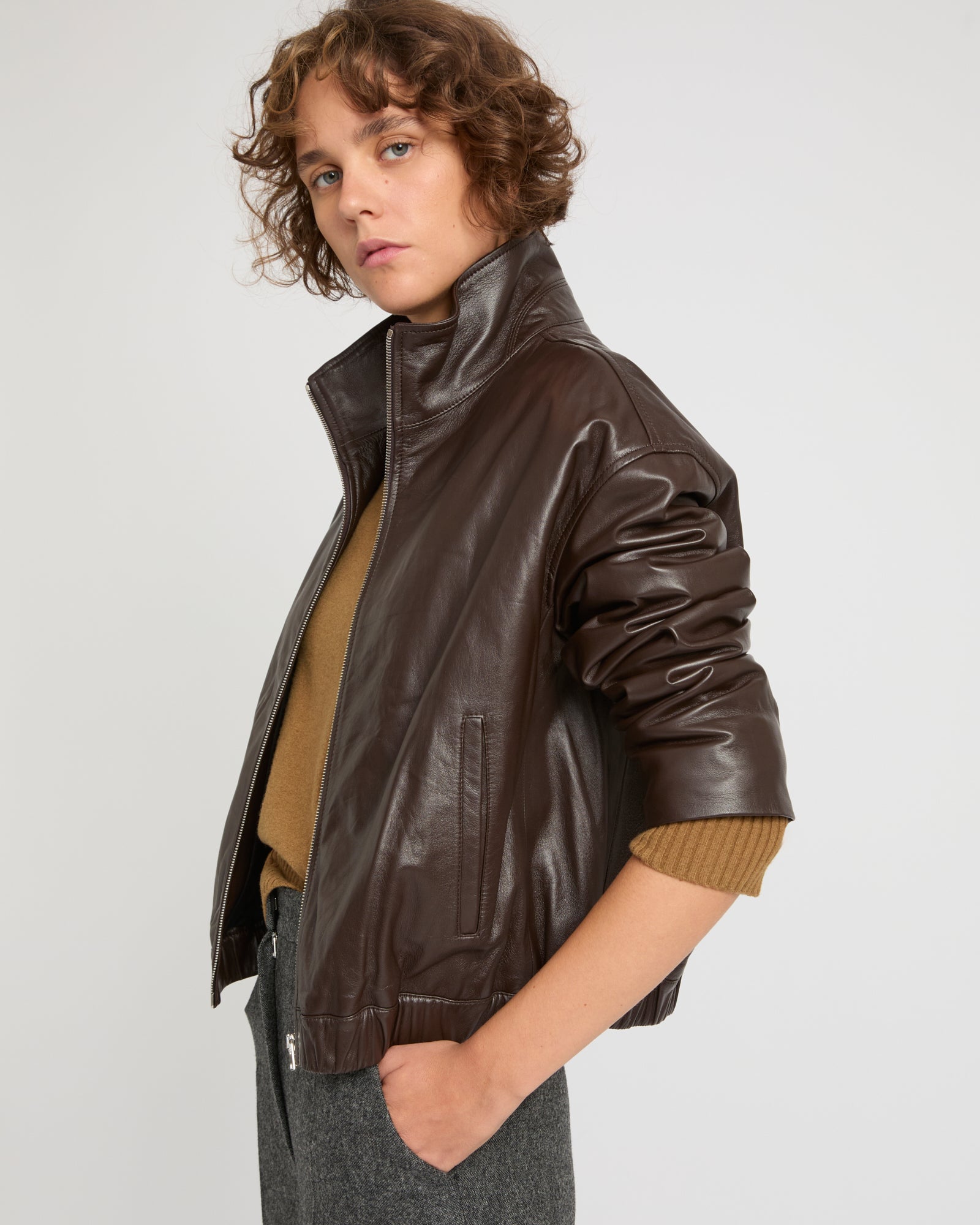 Lamb leather blouson -Yves Salomon