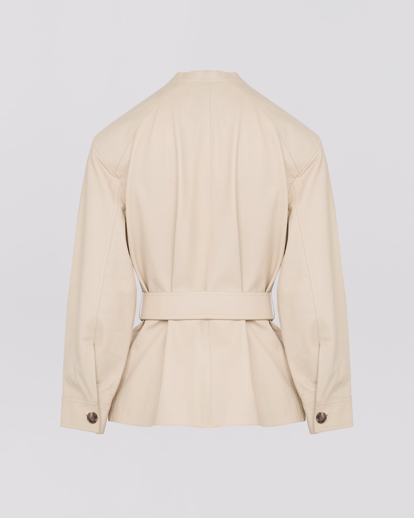 Lamb leather belted jacket -Yves Salomon