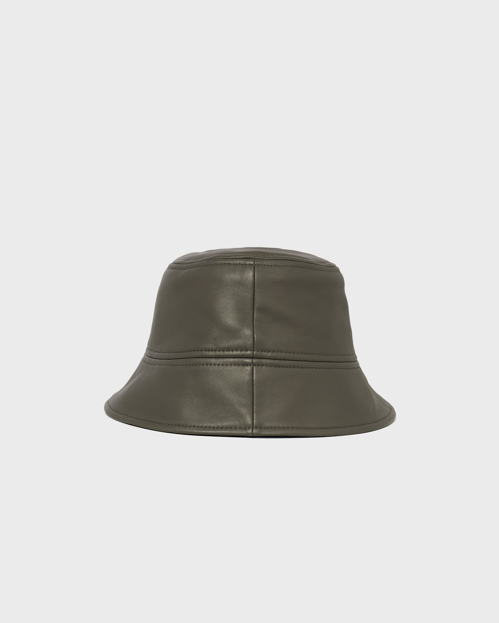 イヴサロモン　レザーバケットハット Leather bucket hat - grey - Yves Salomon – Yves Salomon US
